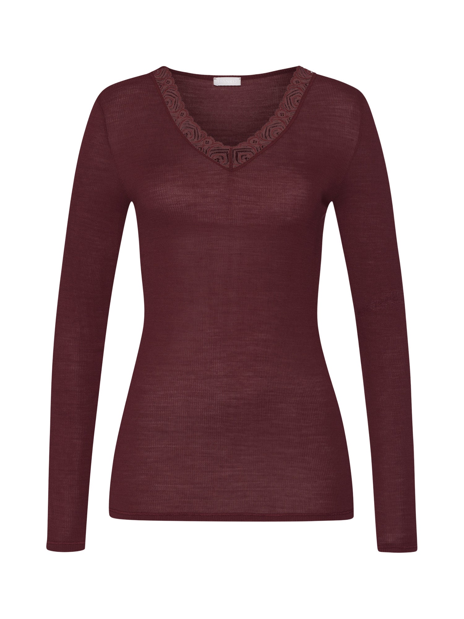 Hanro Damen Longsleeve Woolen Lace