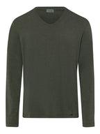 HANRO Herren Longsleeve Casuals V-Ausschnitt
