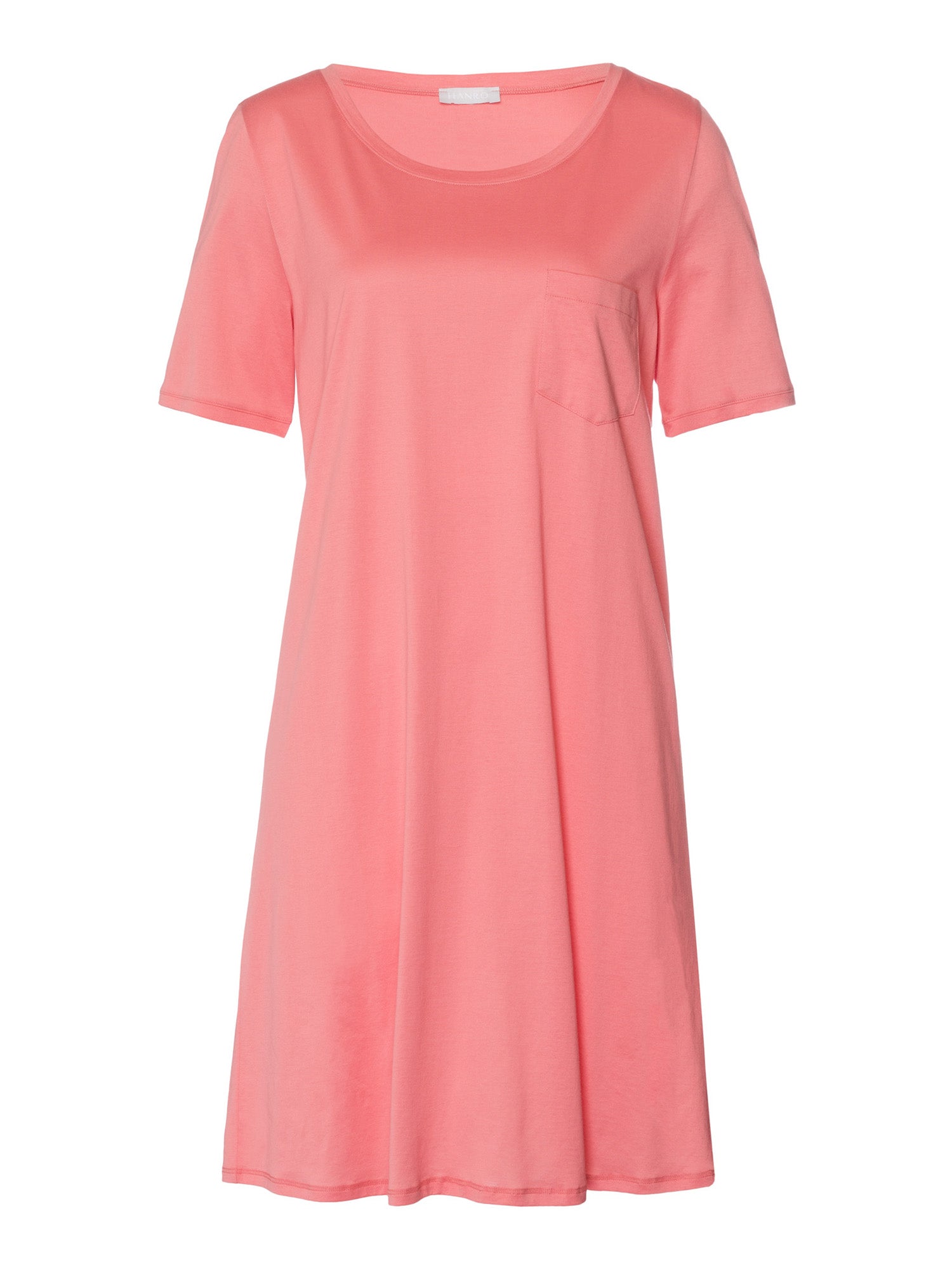 HANRO Damen Kurzarm Cotton Deluxe Nachthemd 90 cm