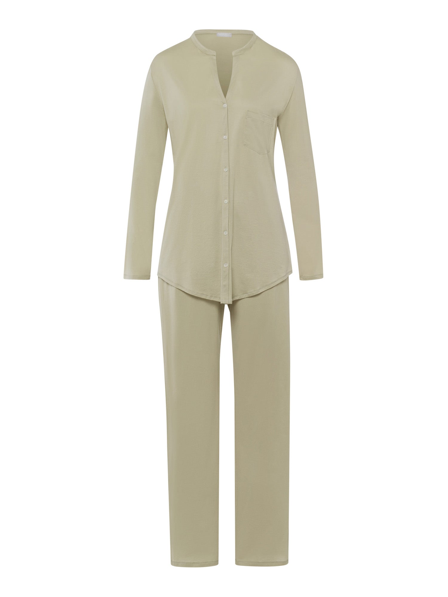 HANRO Damen Langarm Pyjama Cotton Deluxe