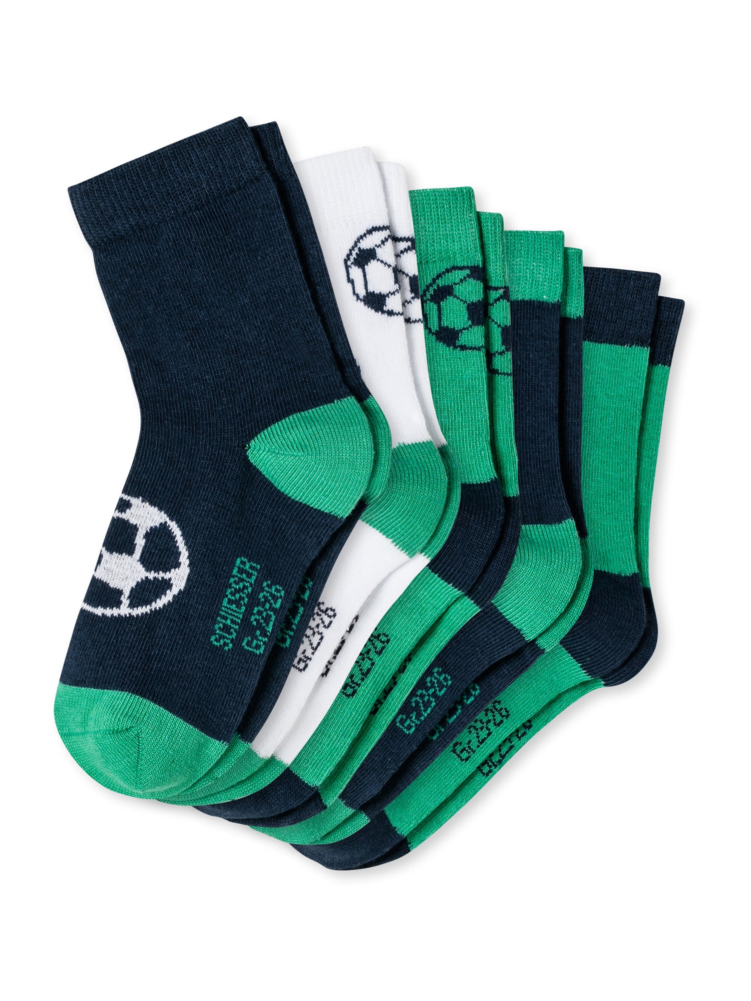 SCHIESSER Kinder Socken mit Fußball Motiv 5er Pack