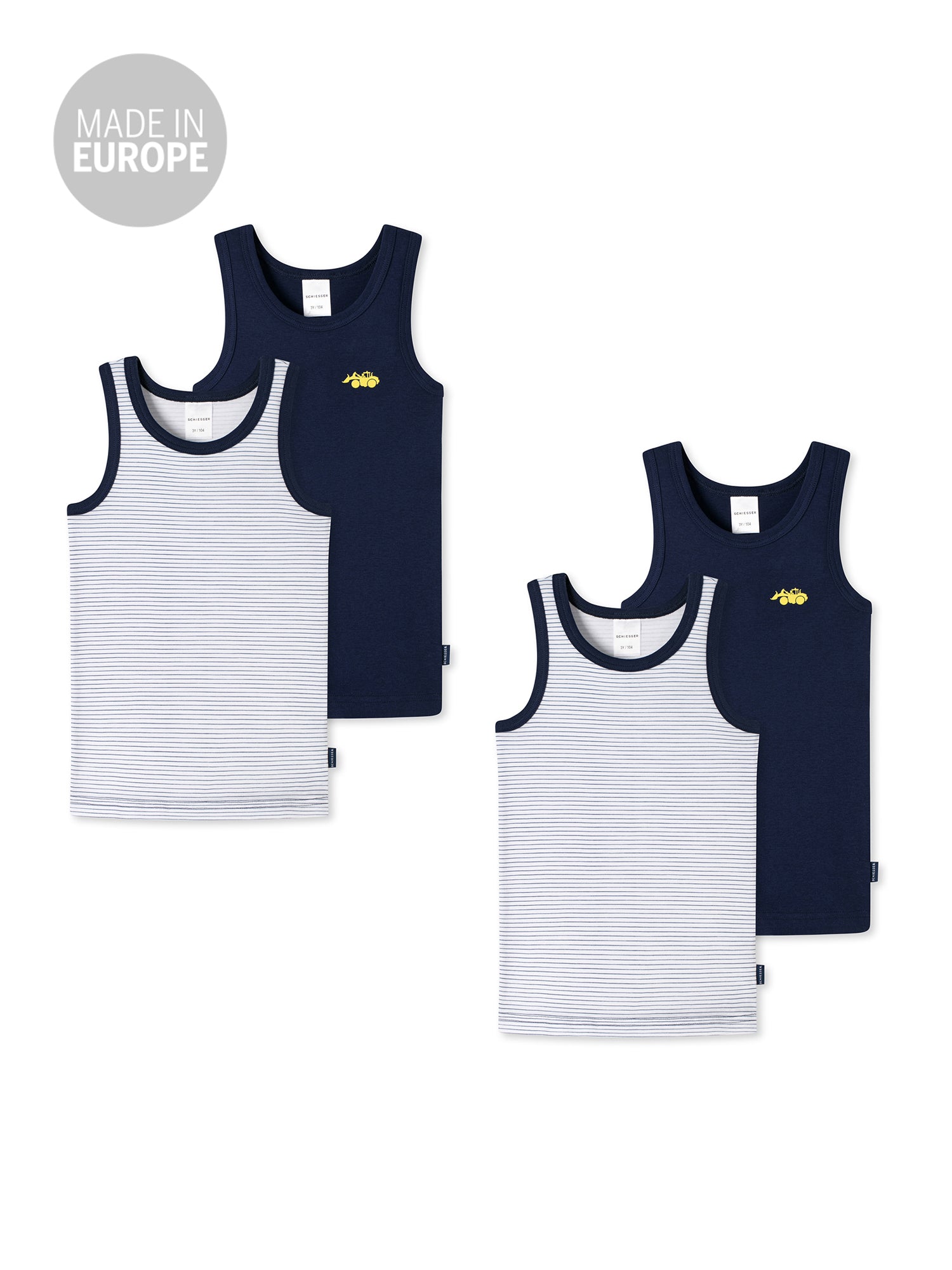 SCHIESSER Jungen Unterhemd Allday Basic 4er Pack