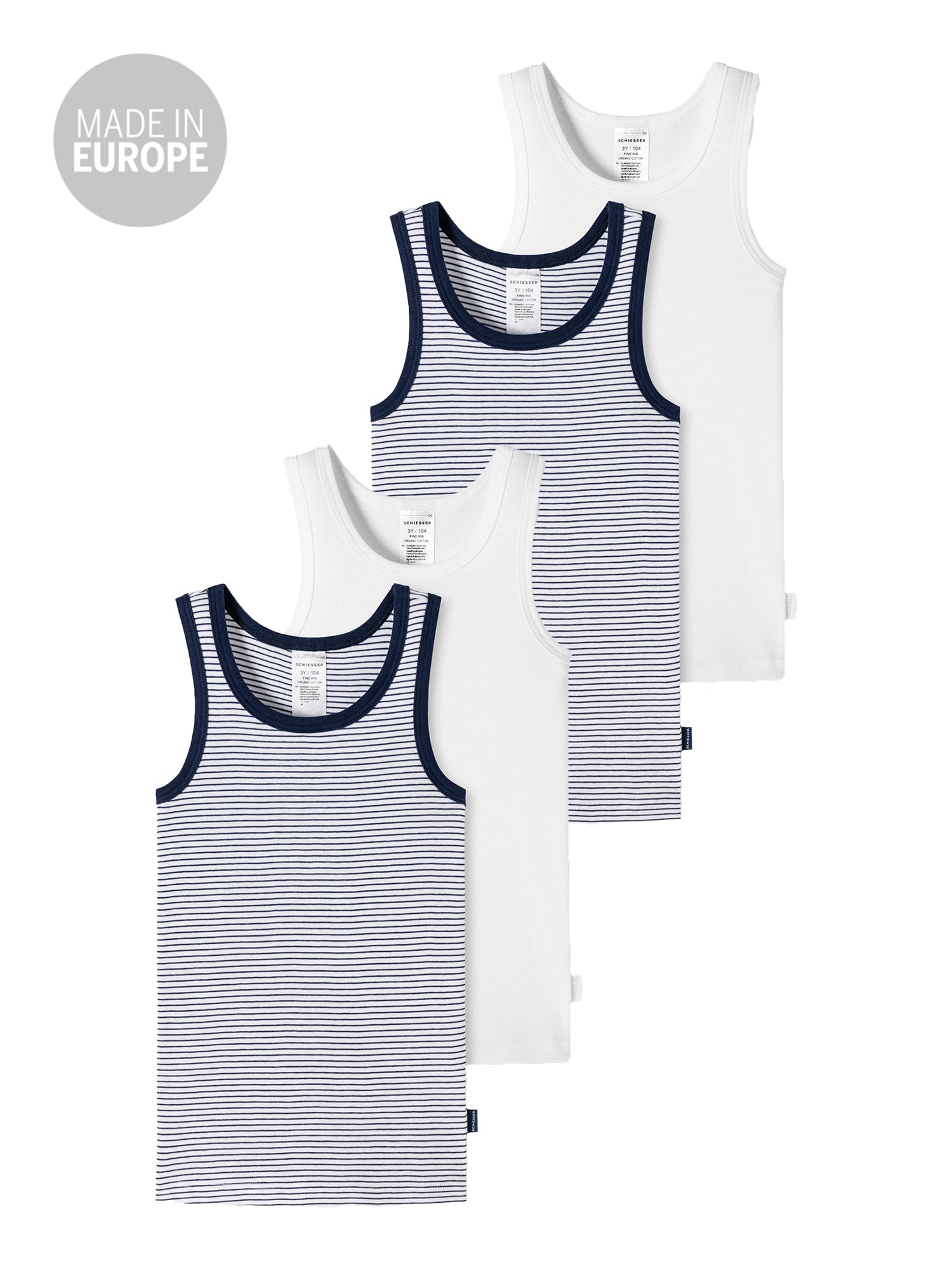 SCHIESSER Jungen Unterhemd Original Classics 4er Pack