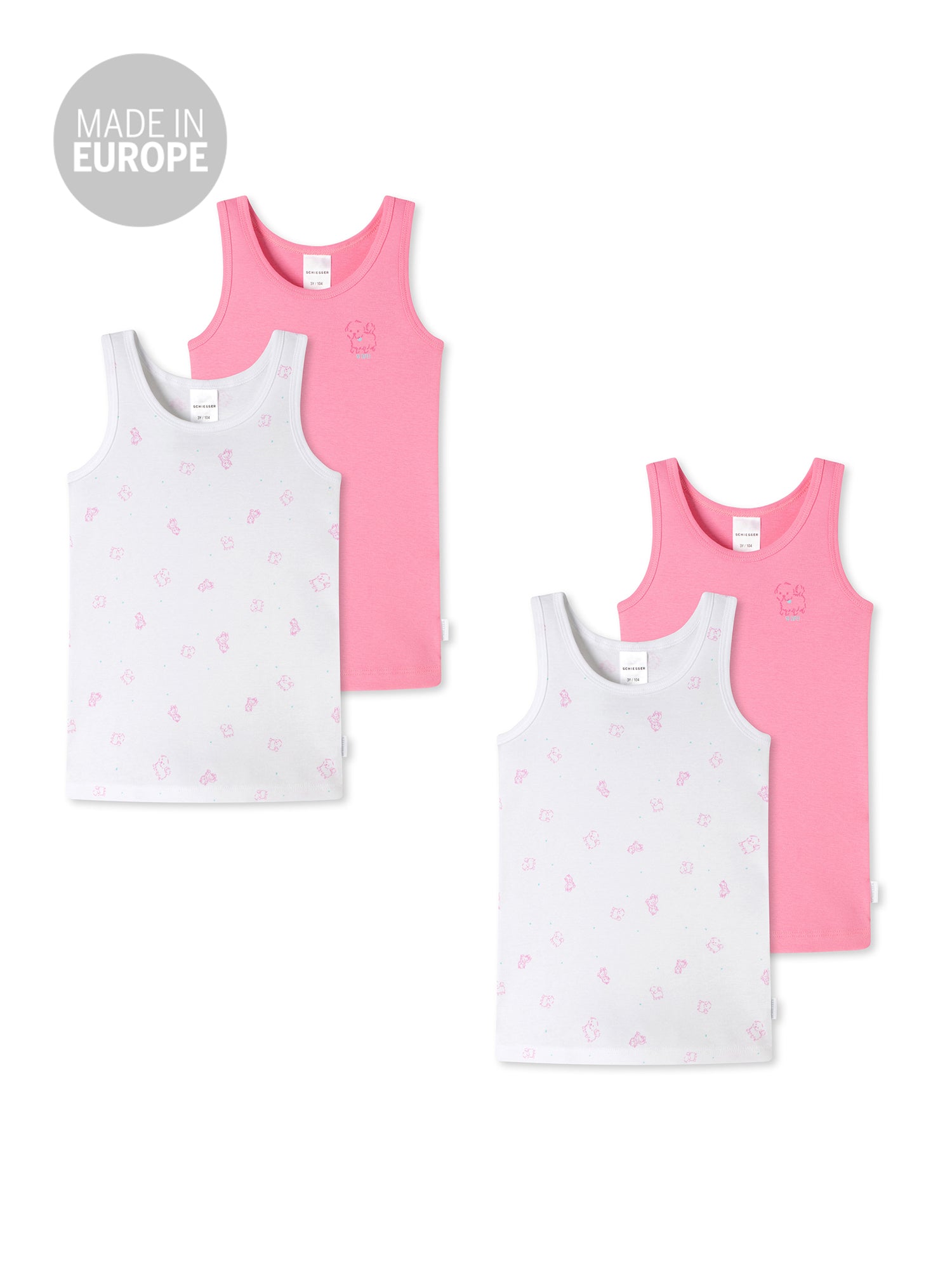 SCHIESSER Mädchen Unterhemd Allday Basic 4er Pack