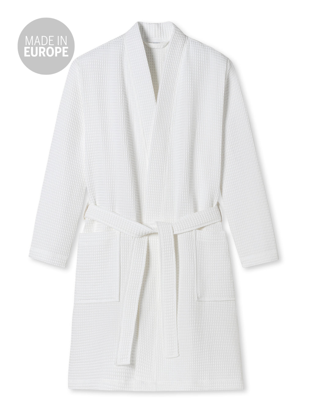 SCHIESSER Men's Elegant Kimono Bathrobe – Waffle Piqué Dressing Gown
