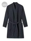 SCHIESSER Men's Elegant Kimono Bathrobe – Waffle Piqué Dressing Gown