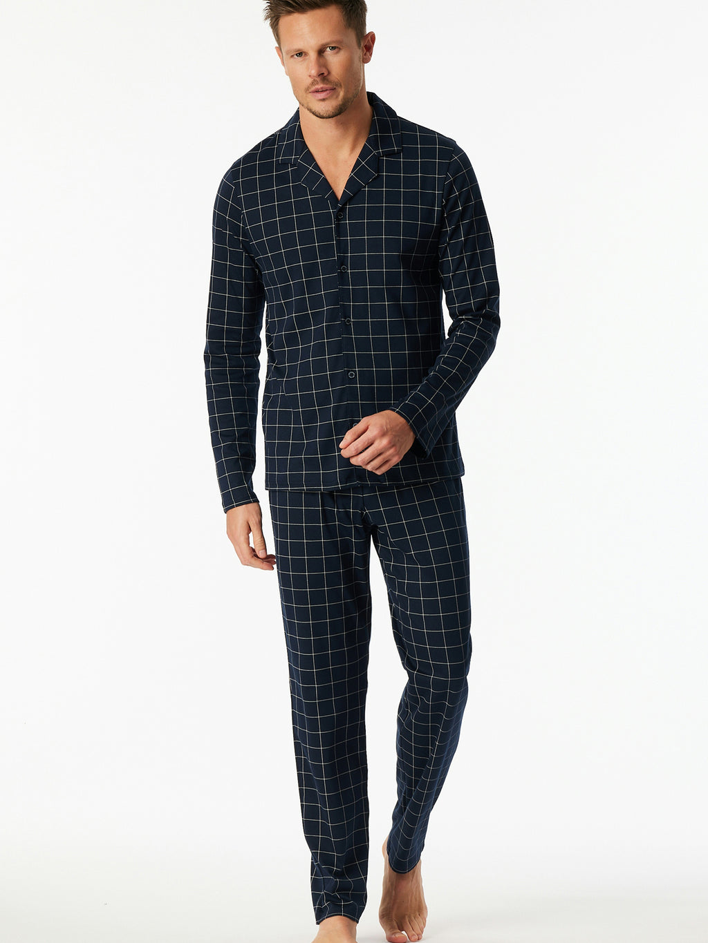 Schiesser Men's Long Pyjamas - Fine Interlock