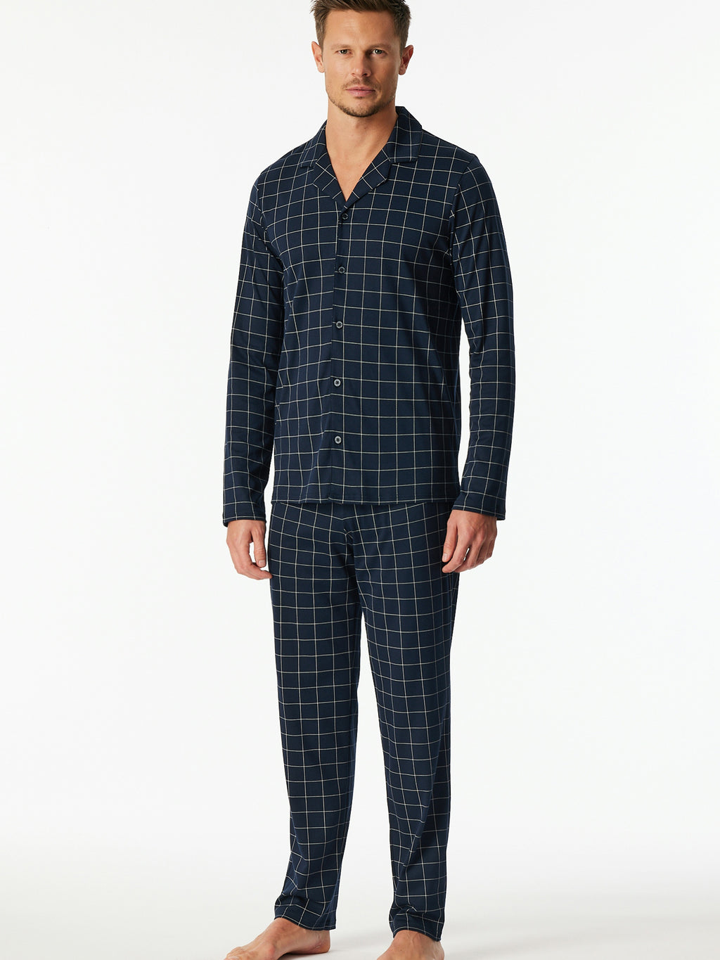 Schiesser Men's Long Pyjamas - Fine Interlock