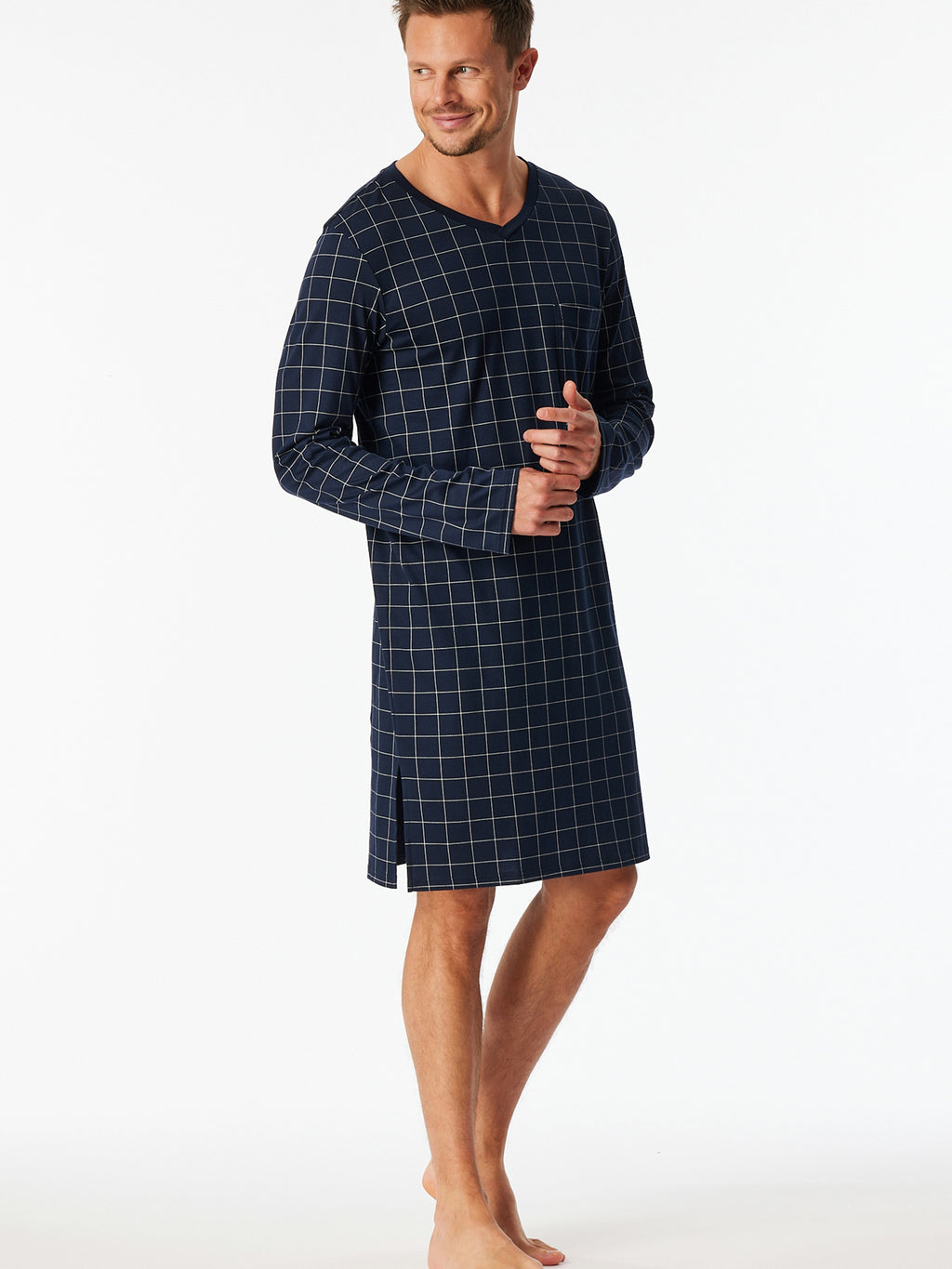 Schiesser Heren Lange Nachthemd - Fijne Interlock