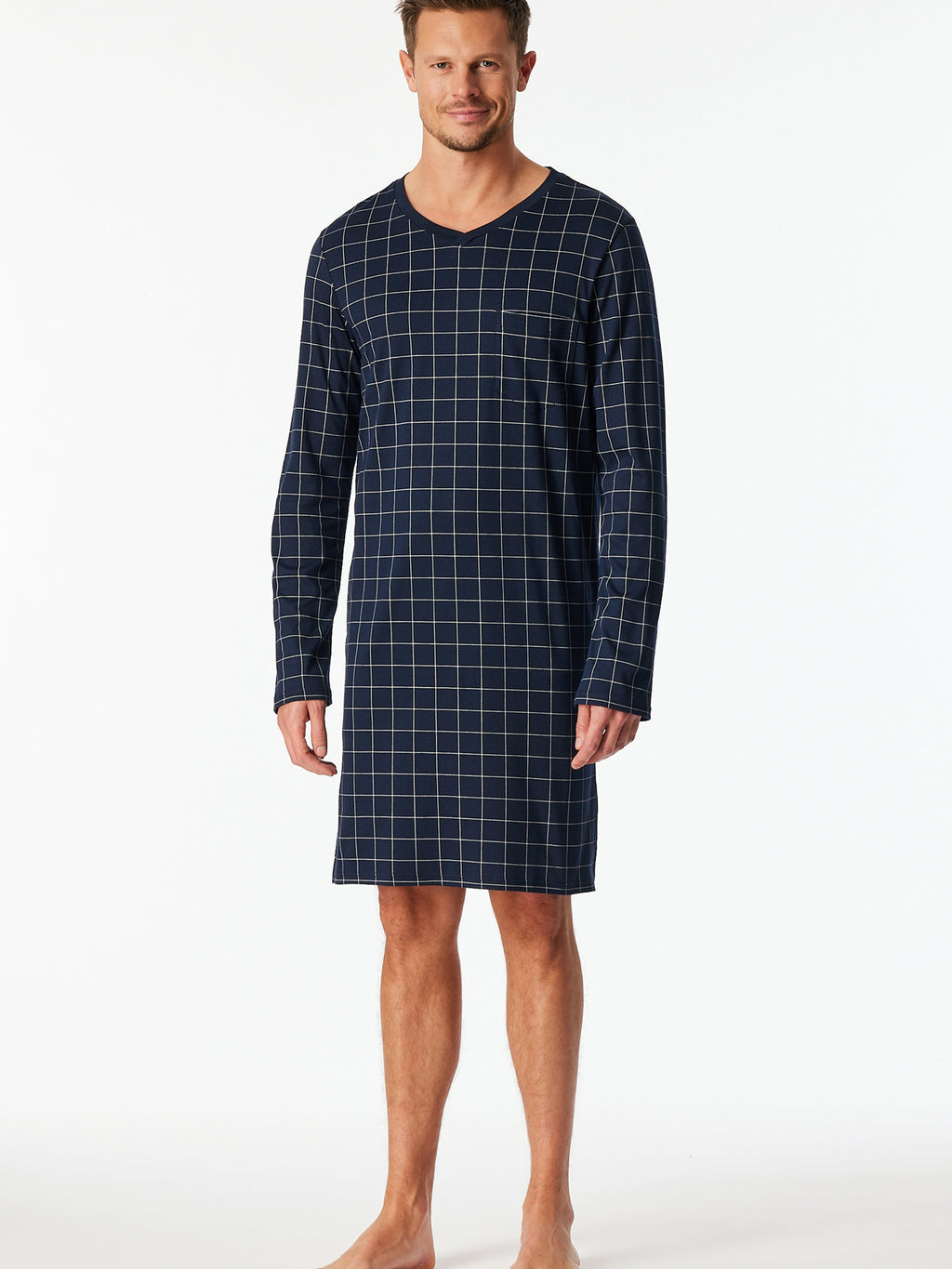 Schiesser Heren Lange Nachthemd - Fijne Interlock