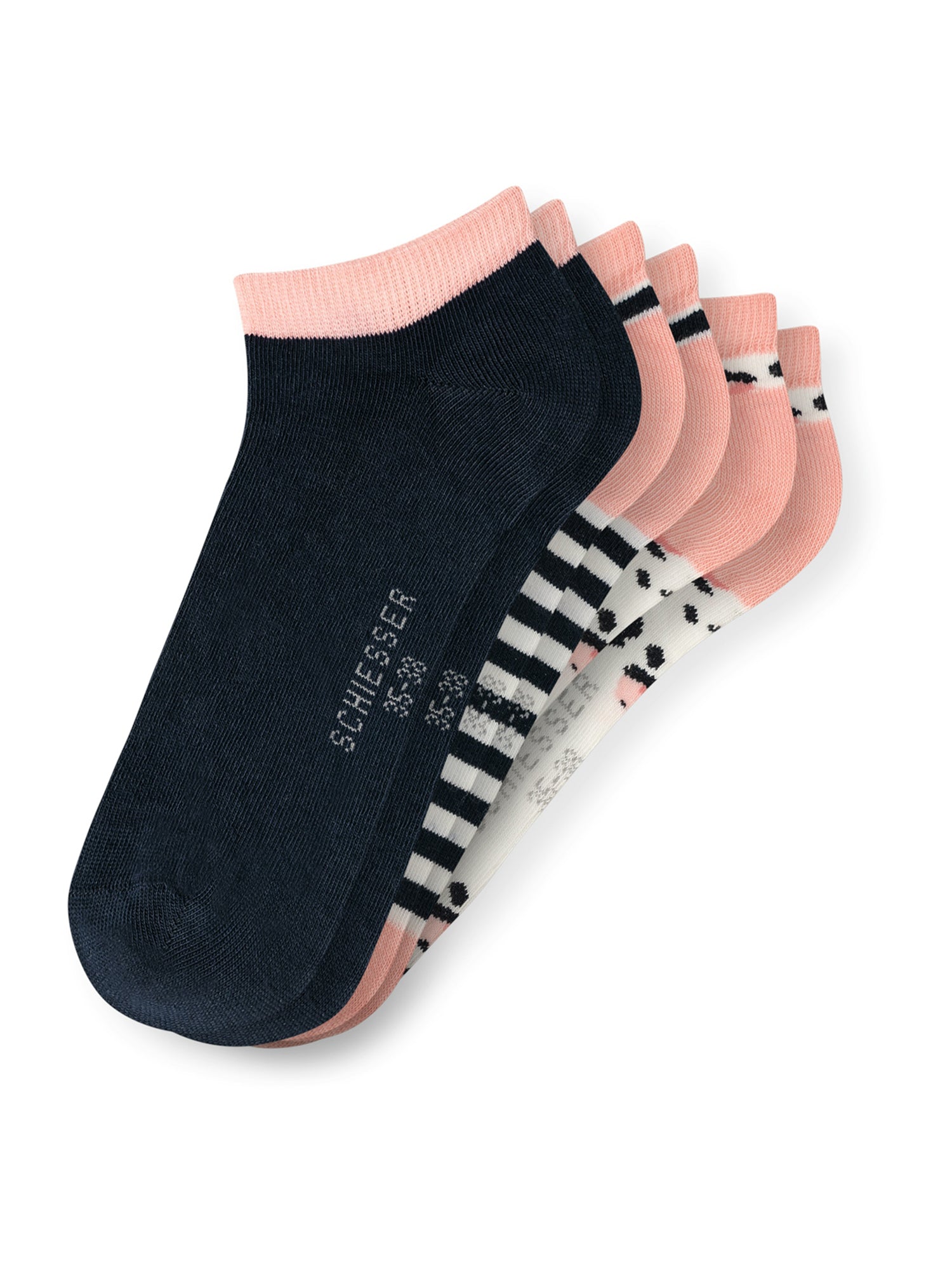 SCHIESSER Mädchen Sneakersocken Leo & Stripes 3er Pack