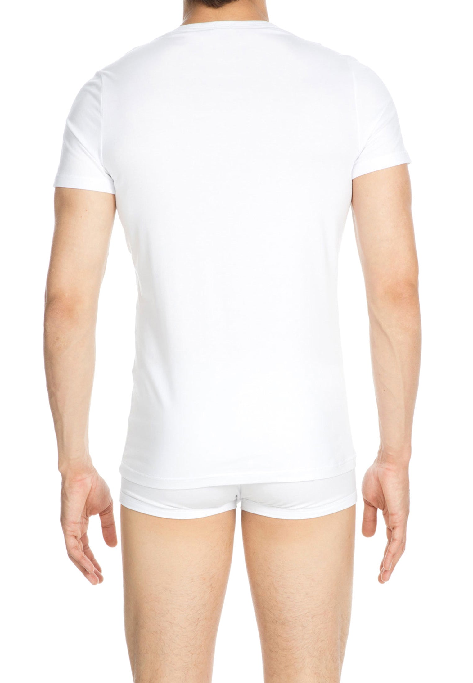 HOM Heren T-shirt met V-hals, klassiek model