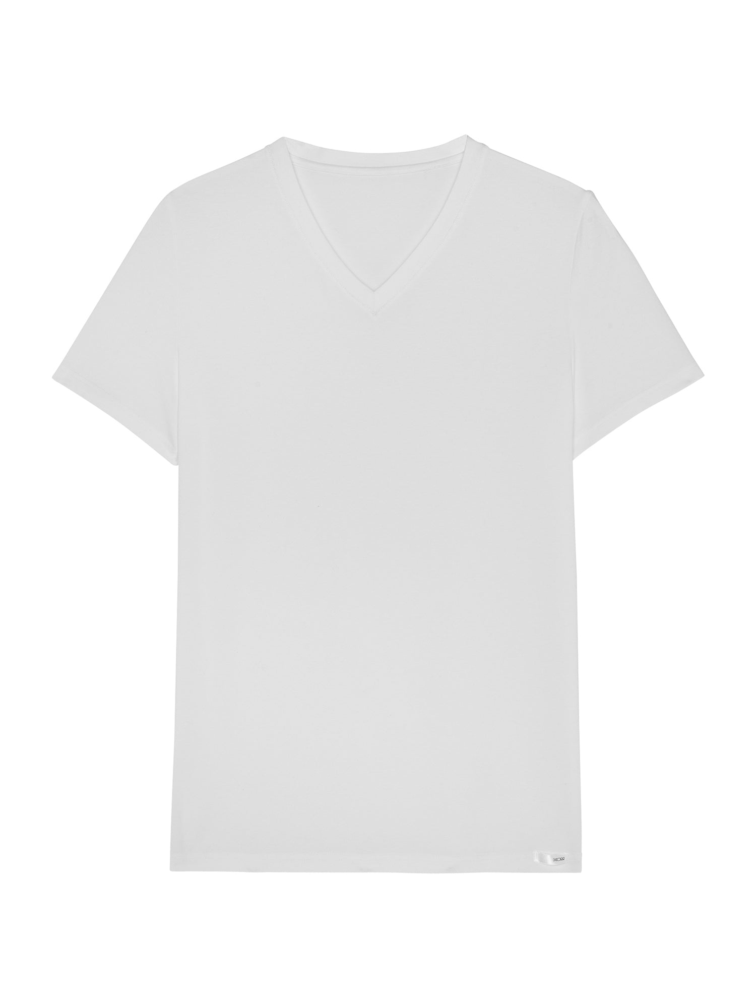 HOM Heren T-shirt van zachte Tencel-stof met V-hals