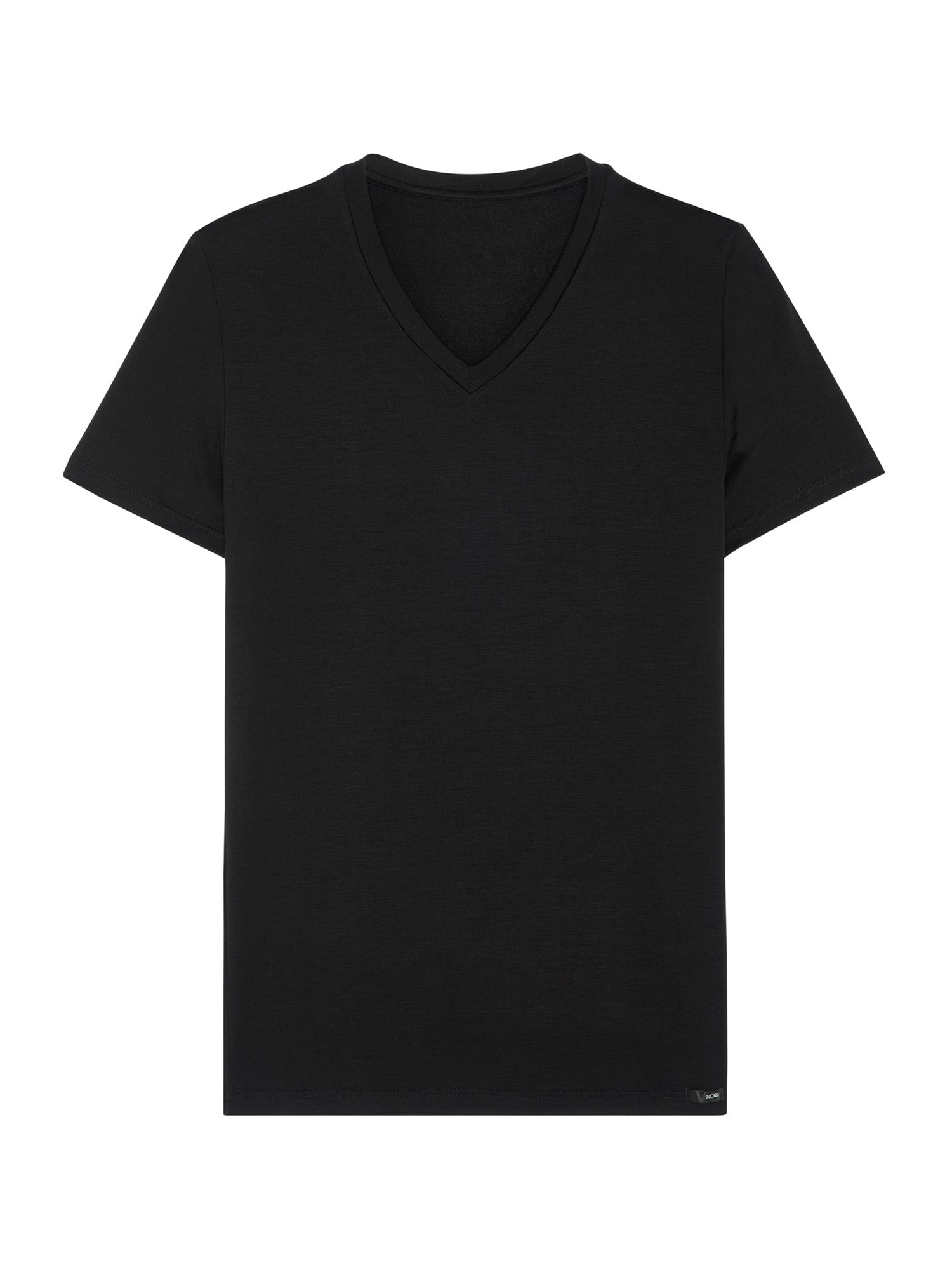 HOM Heren T-shirt van zachte Tencel-stof met V-hals