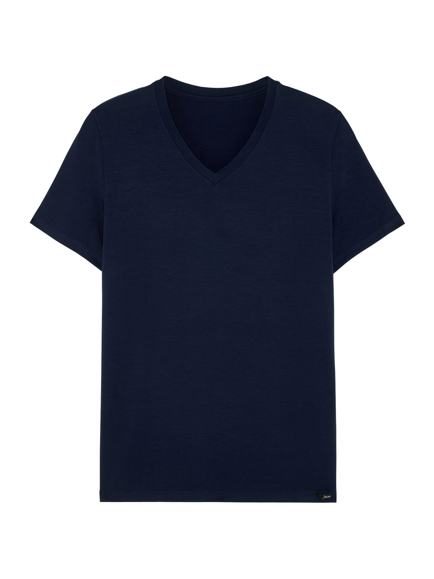 HOM Heren T-shirt van zachte Tencel-stof met V-hals