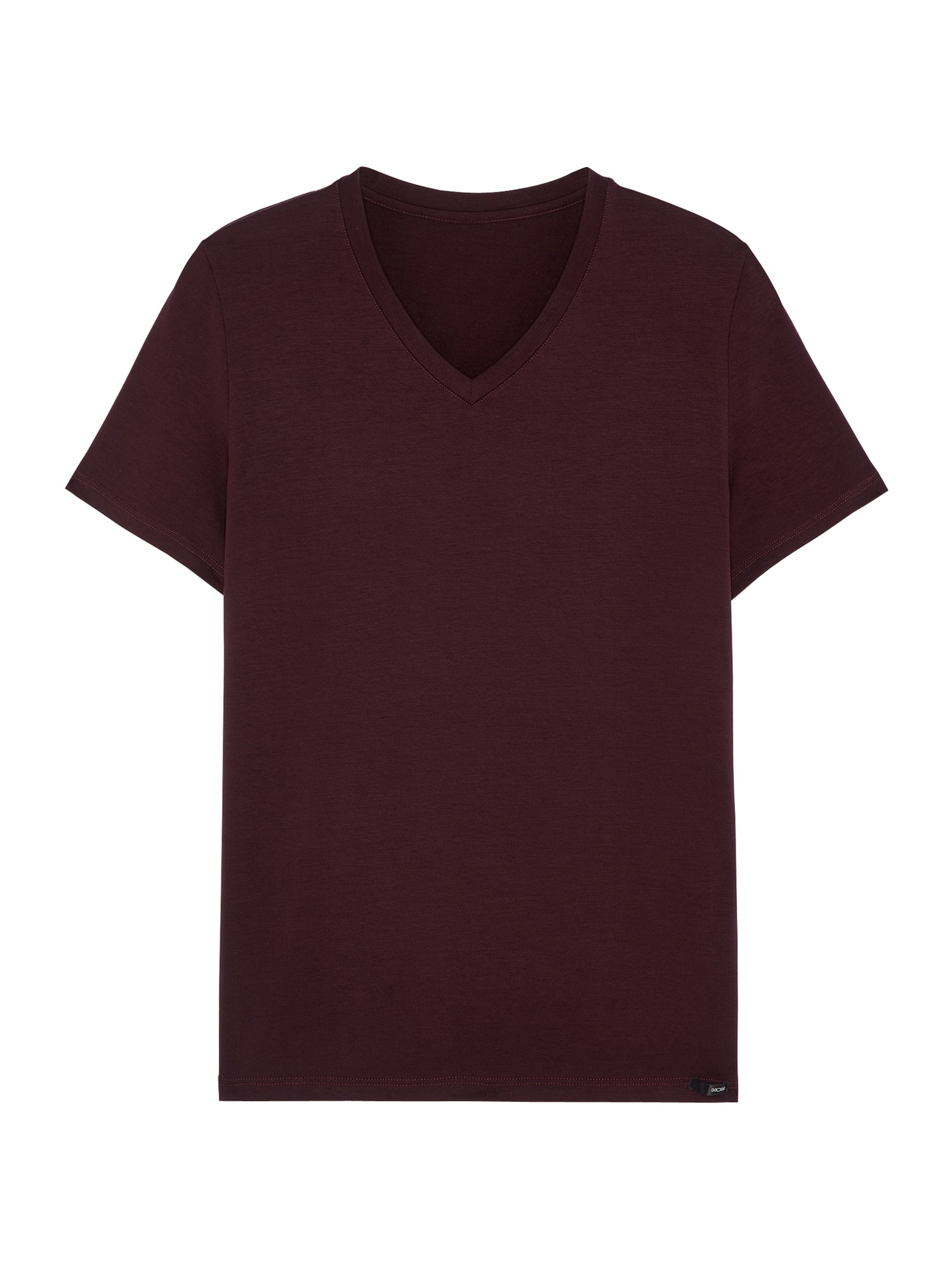 HOM Heren T-shirt van zachte Tencel-stof met V-hals