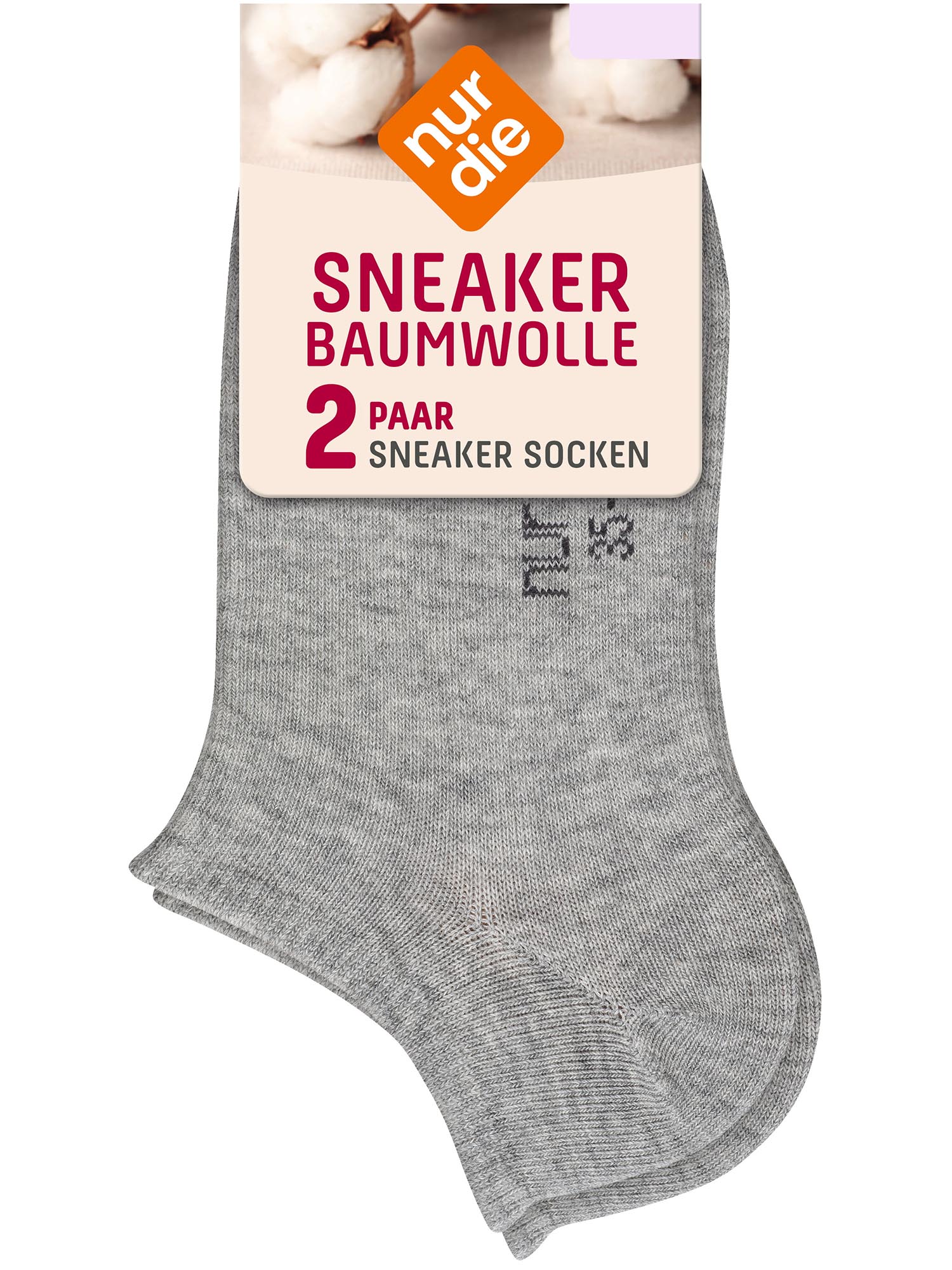 NUR DIE Damen Sneakersocken Baumwolle 2er Pack