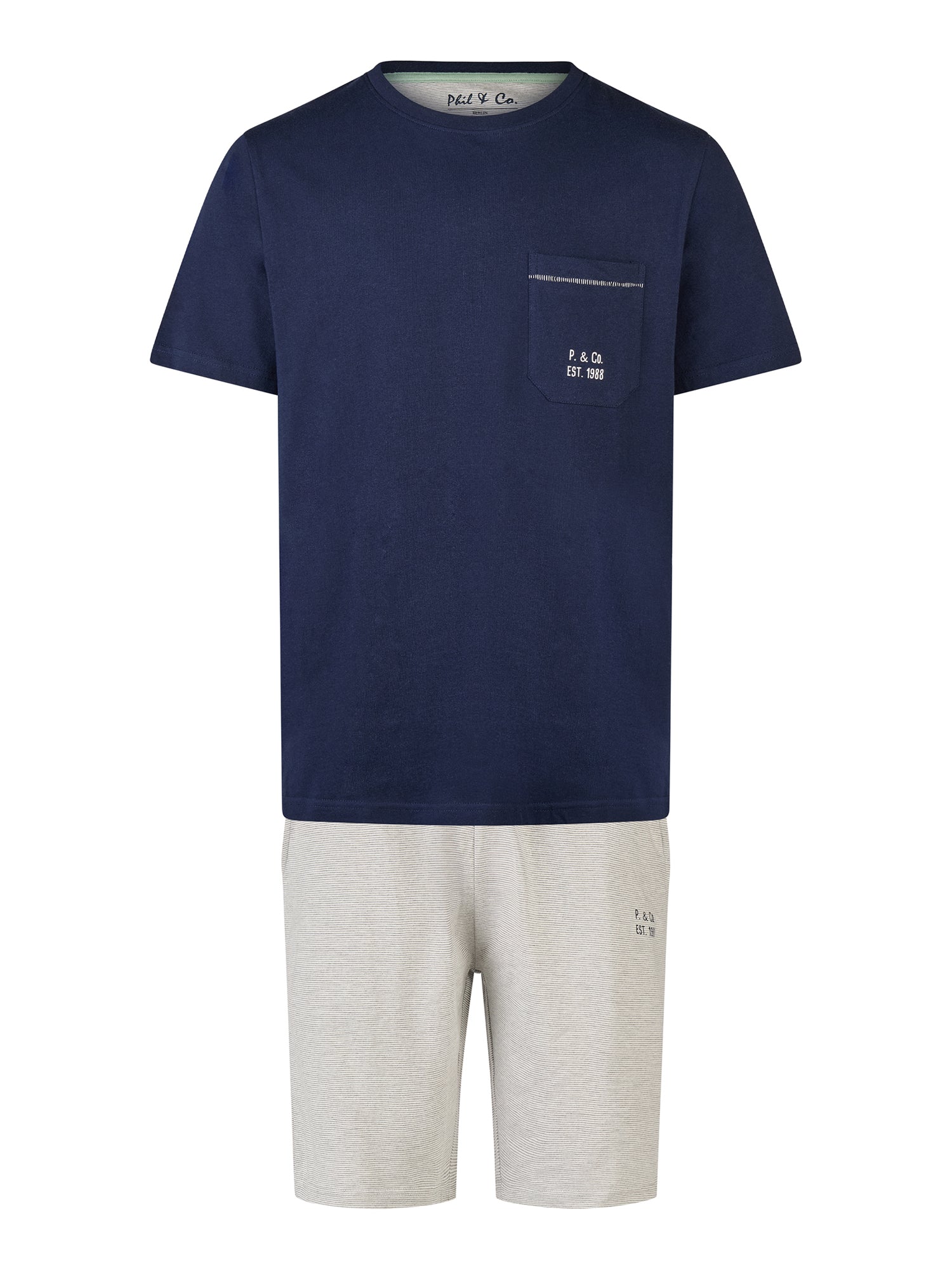 Phil & Co. Berlin Herren Pyjama Shorty Kurz
