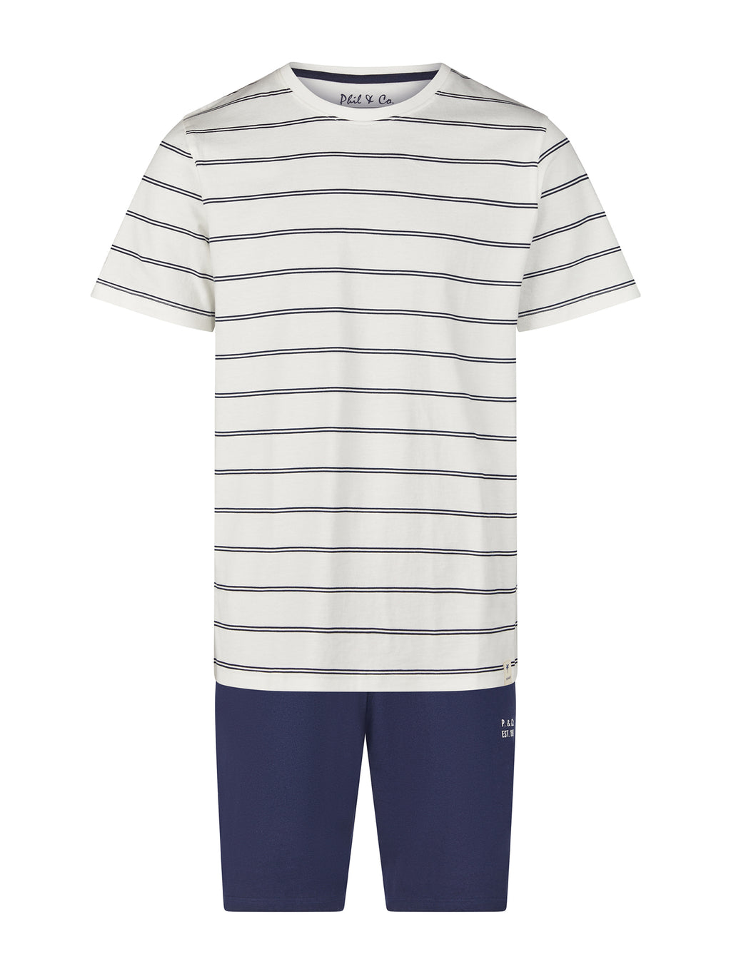 weiß-navy / L