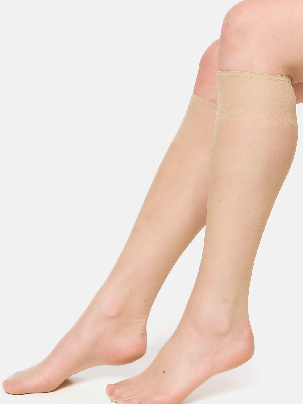 NUR DIE Damen Kniestrümpfe Seidenfein Transparent 15 DEN