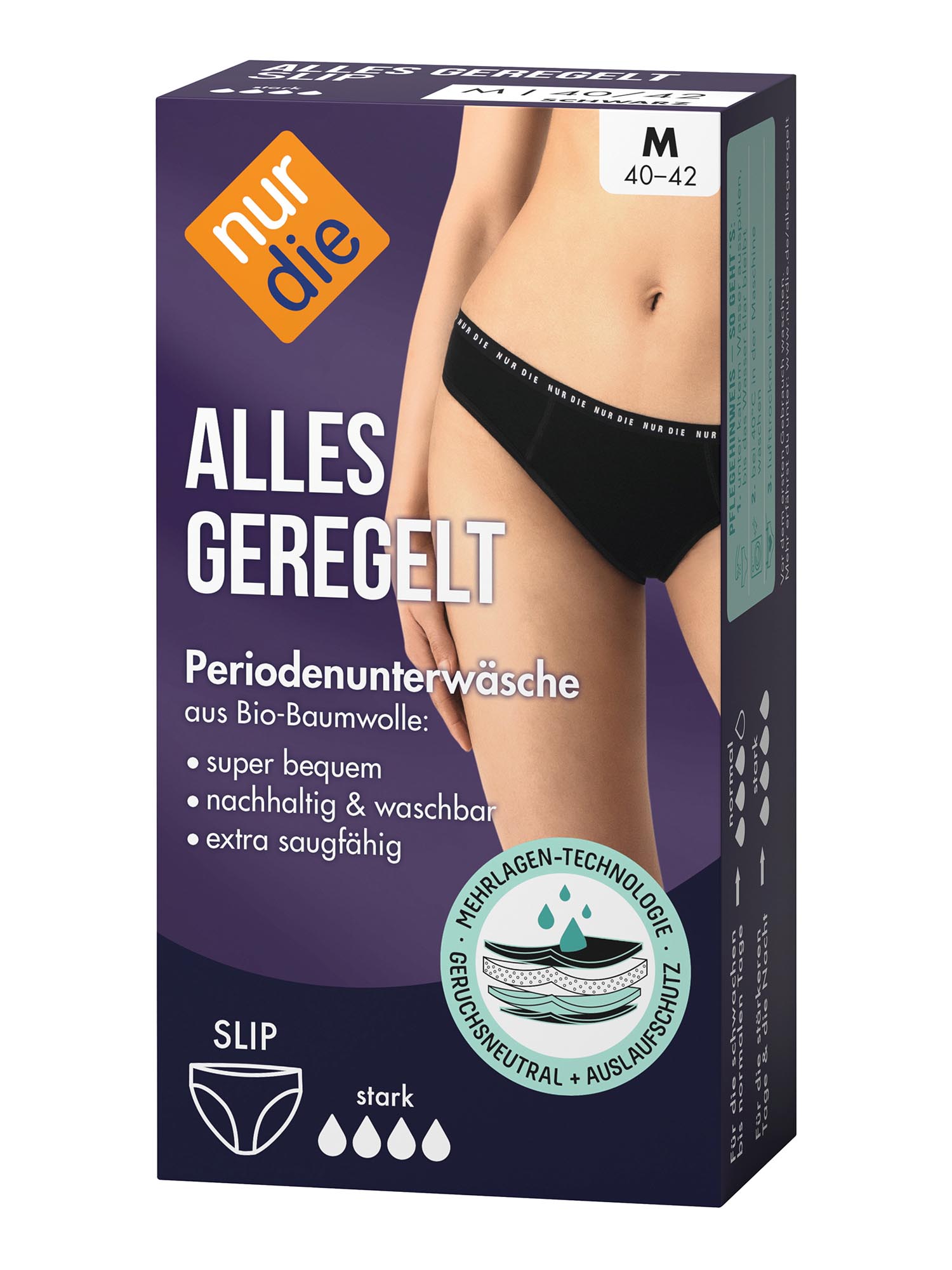 NUR DIE Damen Periodenunterwäsche Slip Alles geregelt 5er Pack