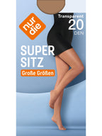 NUR DIE Damen Strumpfhose Supersitz Große Größen Transparent 20 DEN