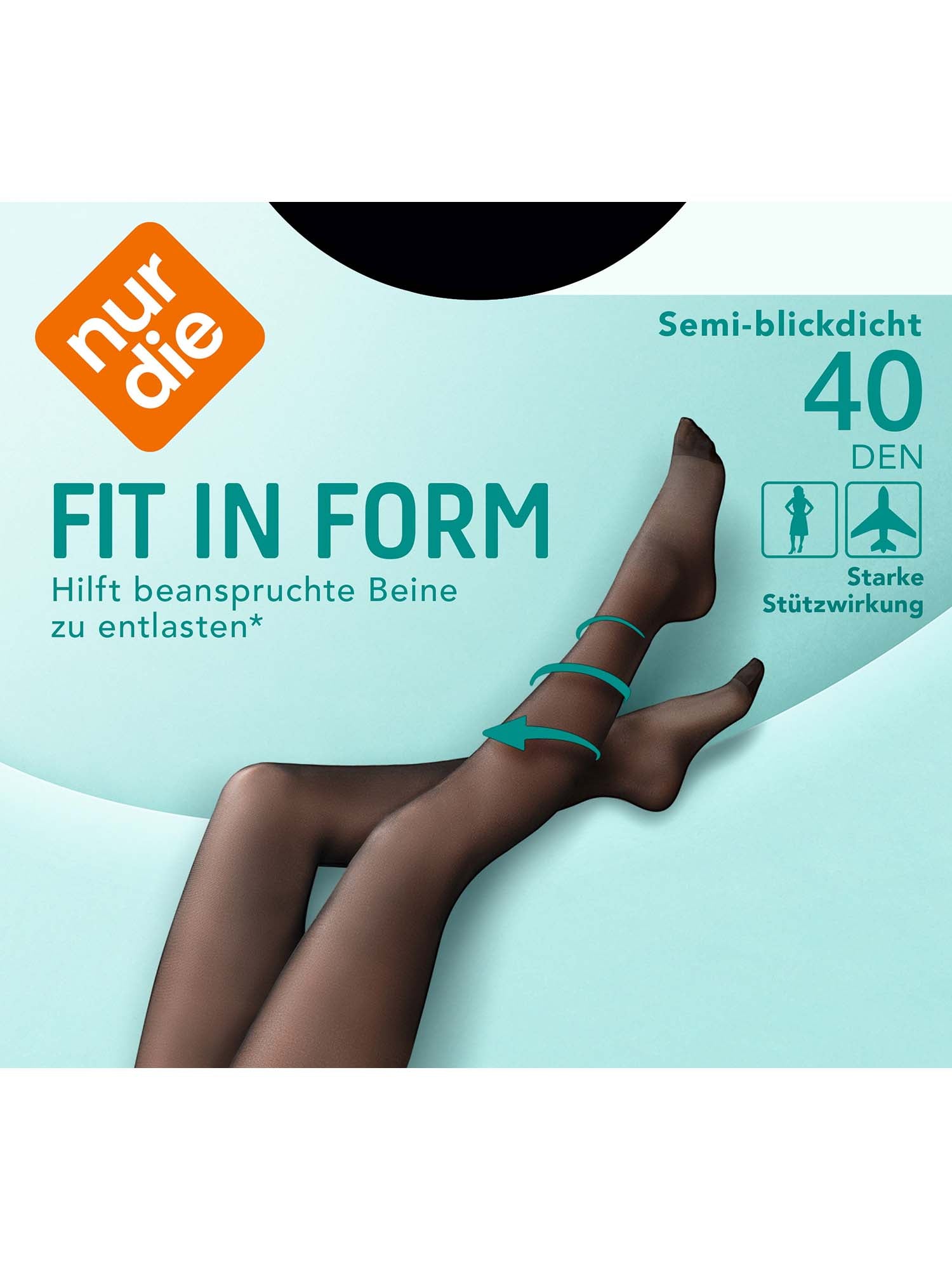 NUR DIE Damen Strumpfhose Fit in Form Semi-Blickdicht 40 DEN