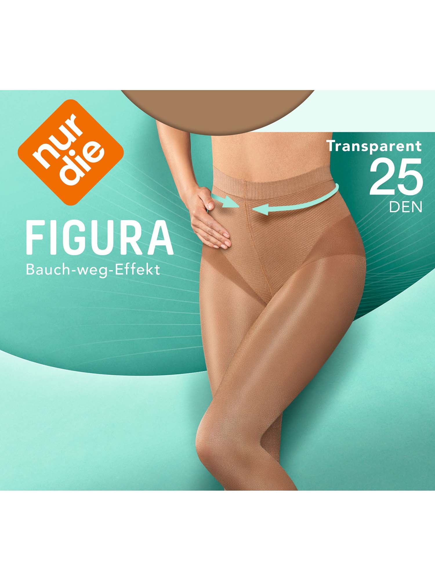 NUR DIE Damen Strumpfhose Figura Transparent 25 DEN