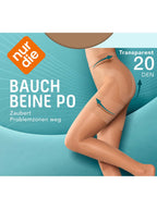 NUR DIE Damen Strumpfhose Bauch Beine Po Transparent 20 DEN