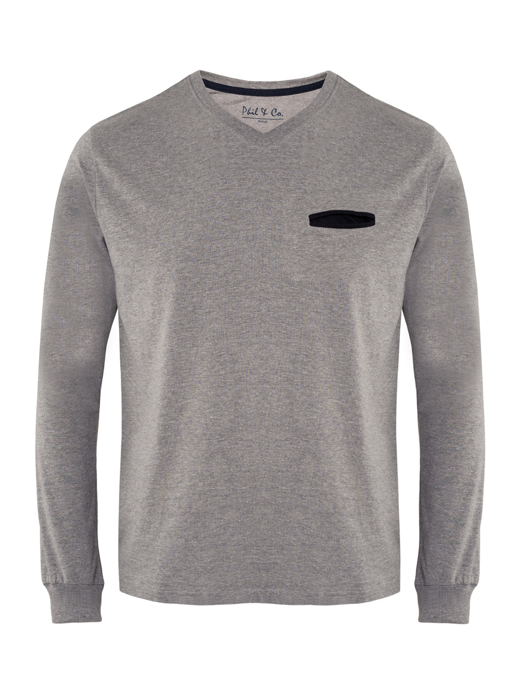 grau-navy / L