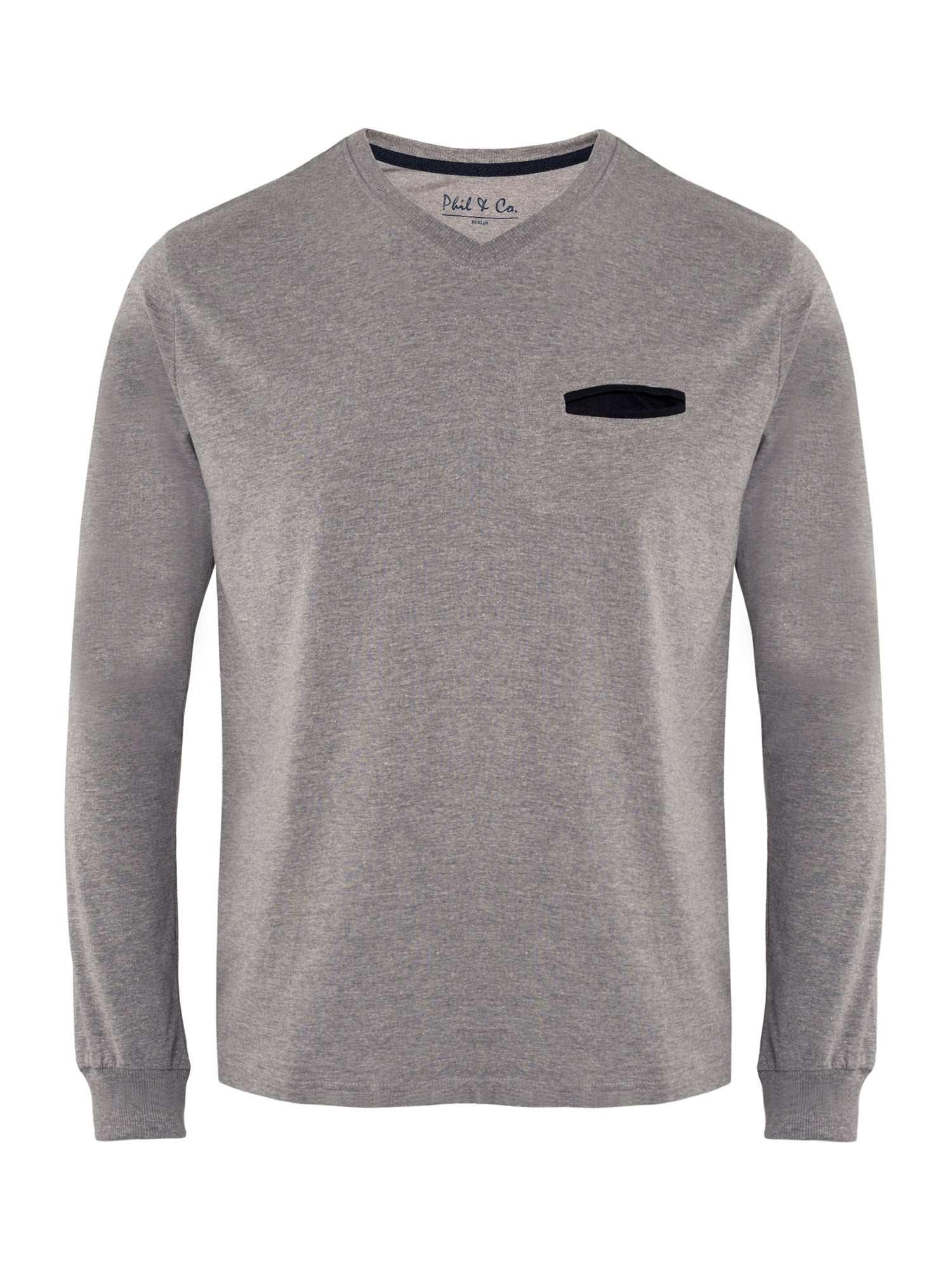 grau-navy / L