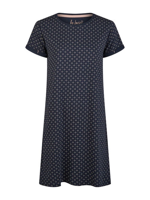 Nachthemd voor dames van By Louise, klassiek model met korte mouwen.