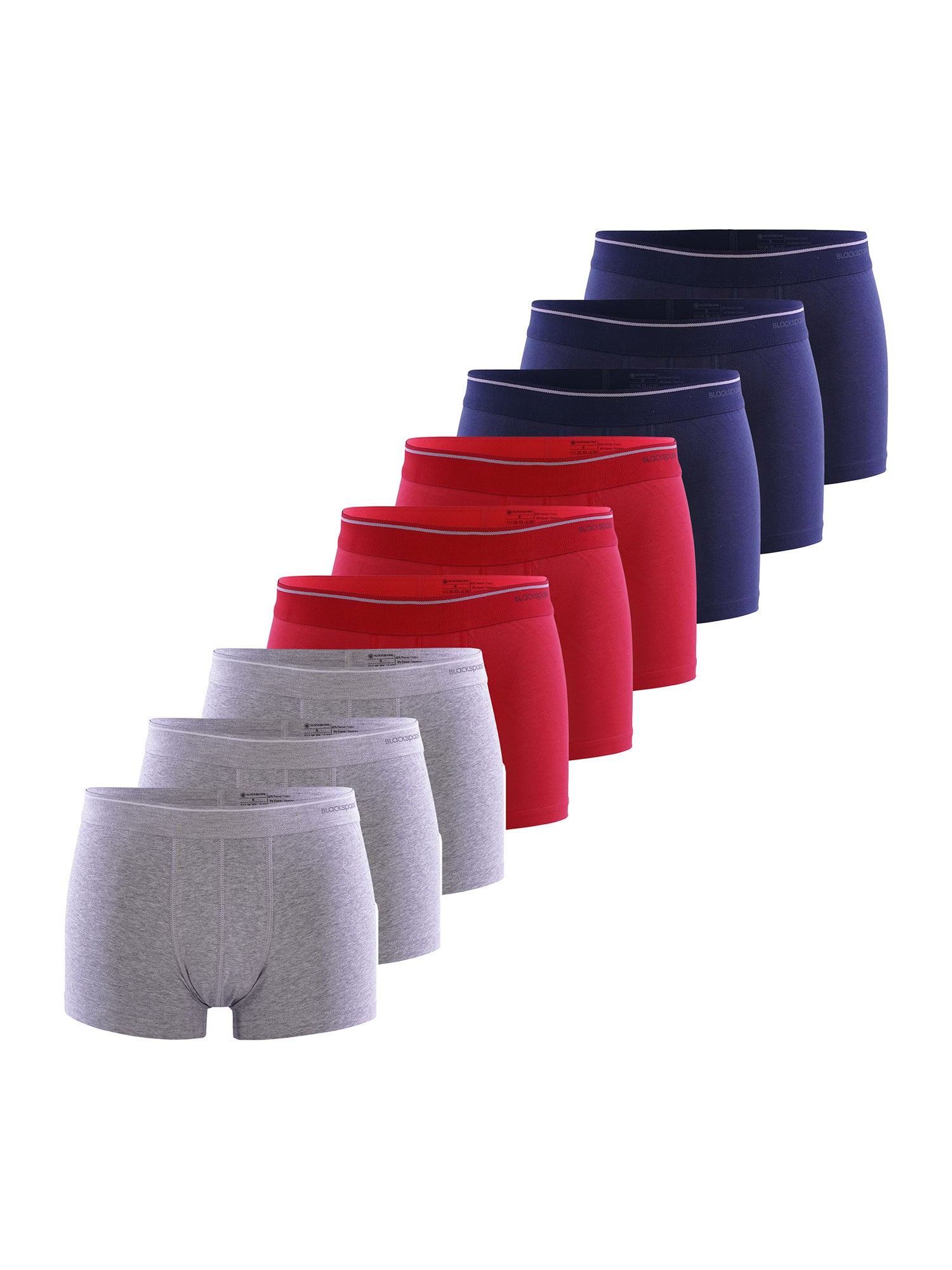 grau meliert, navy, dunkelrot / L