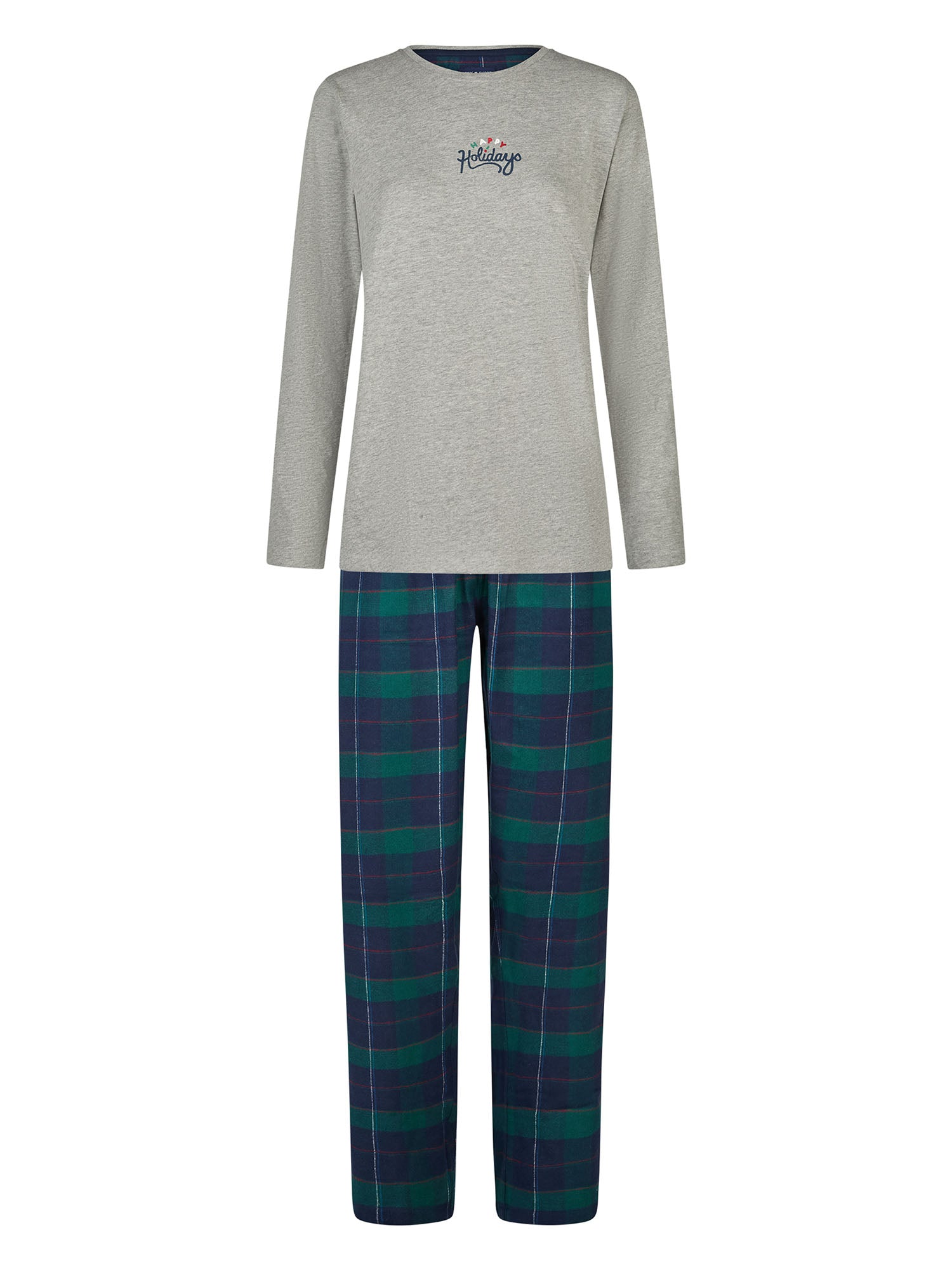 greymel-green-navycheck / L