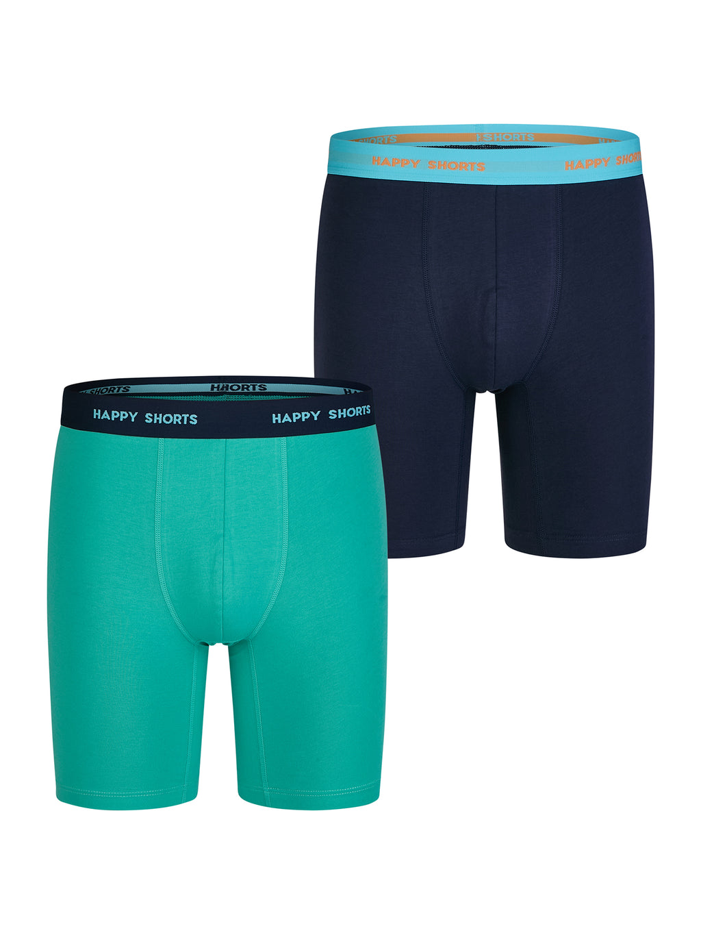 solid navy - green / L