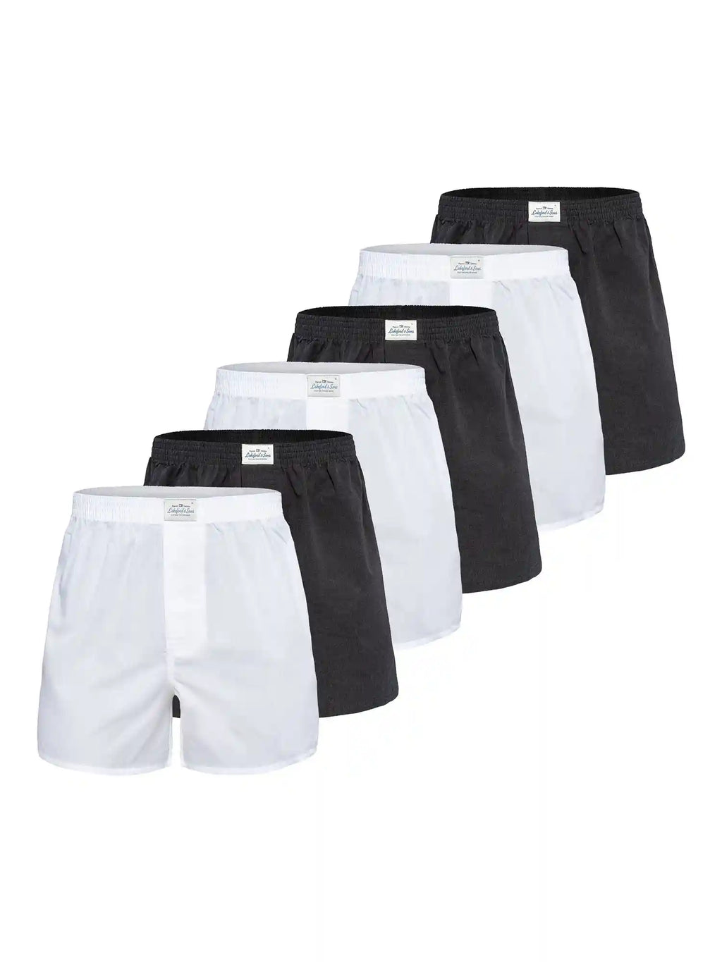 Lakeford &amp; Sons Men's American Style Boxer Shorts in Classic Designs, 6-Pack