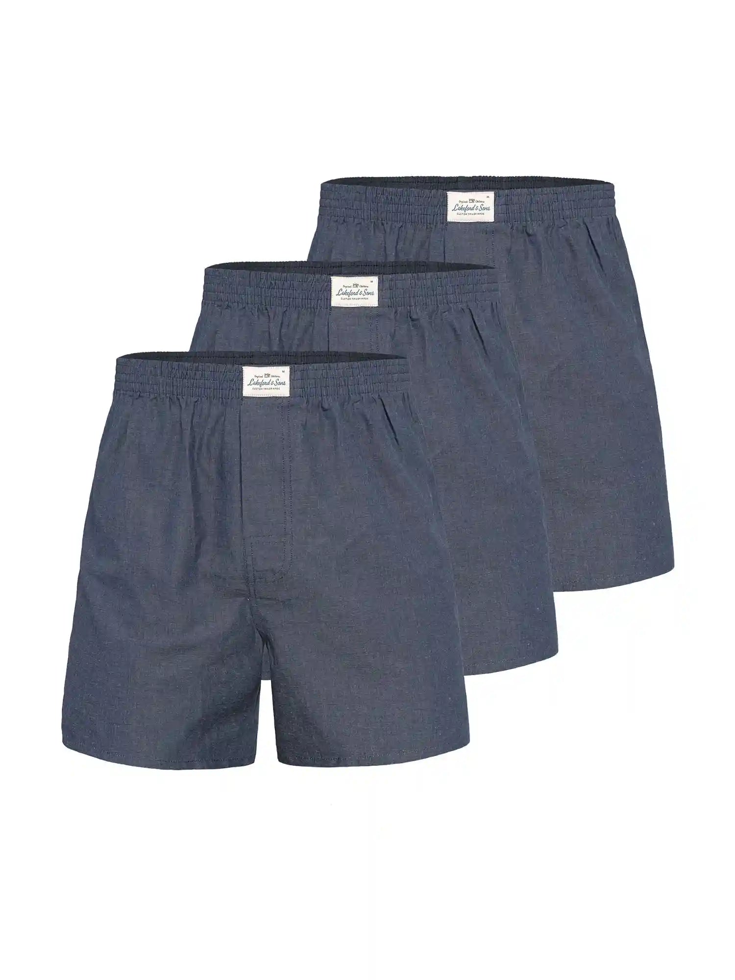 Lakeford &amp; Sons herenboxershorts in Amerikaanse stijl met klassieke designs, 3-pack