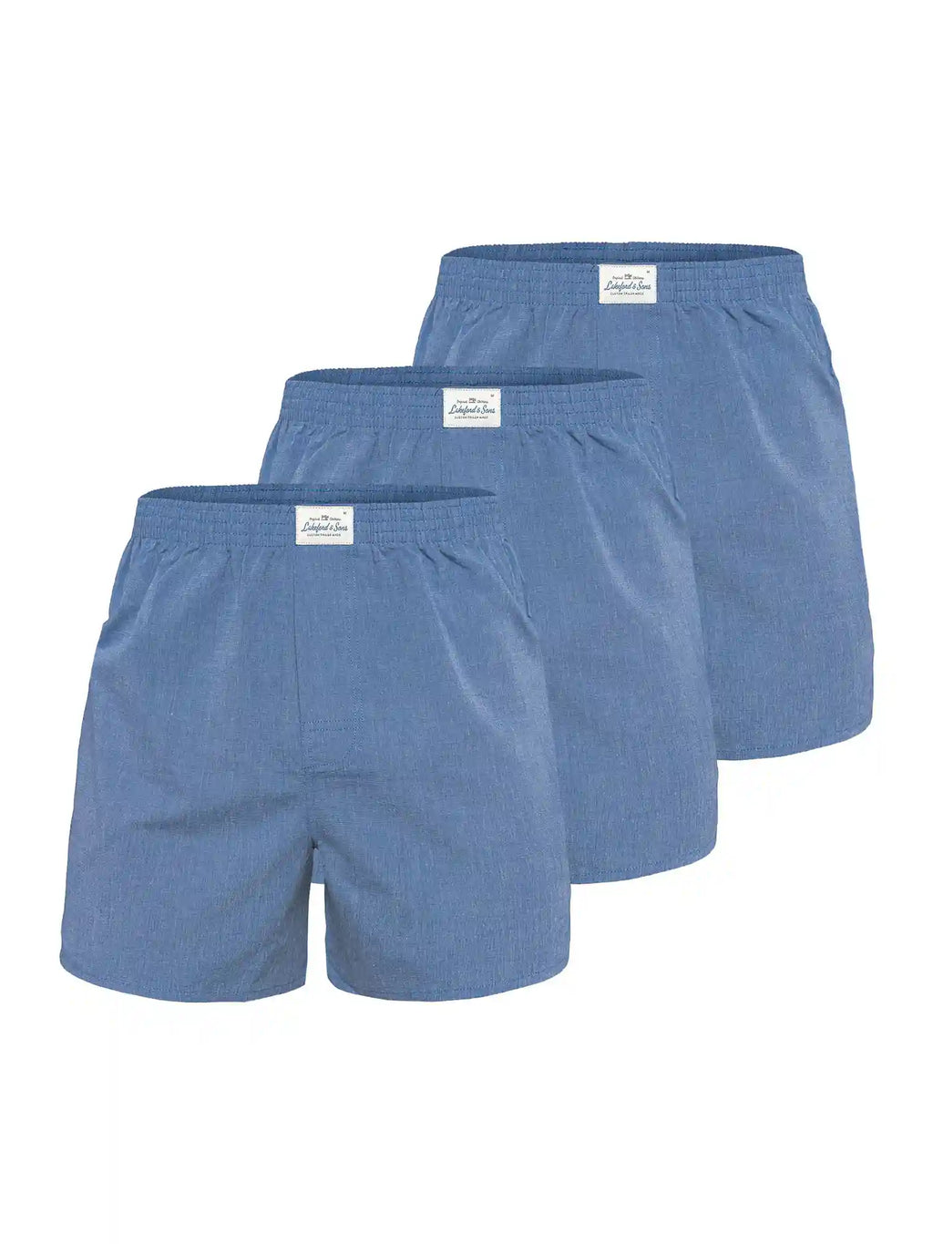 Lakeford & Sons Herren Boxershorts American in klassischen Designs 3er Pack