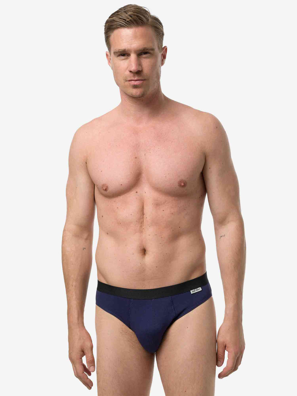 navy / grau mel. / L