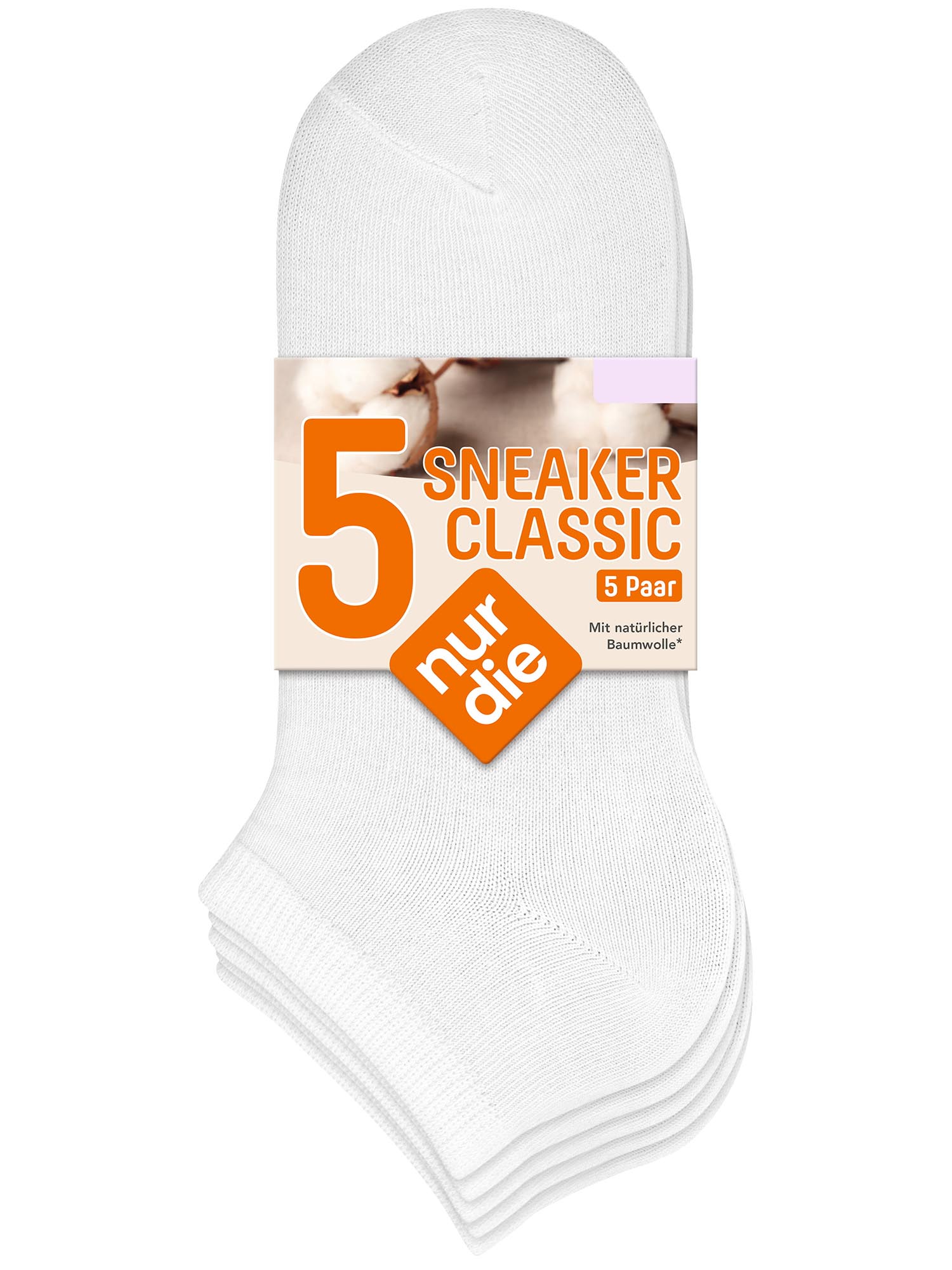 NUR DIE Damen Sneakersocken Classic 5er Pack