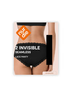 NUR DIE Damen Panty Invisible Seamless Lace 2-Pack