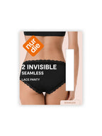 NUR DIE Damen Panty Invisible Seamless Lace 2-Pack