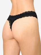 NUR DIE Damen String Invisible Seamless Lace 2-Pack