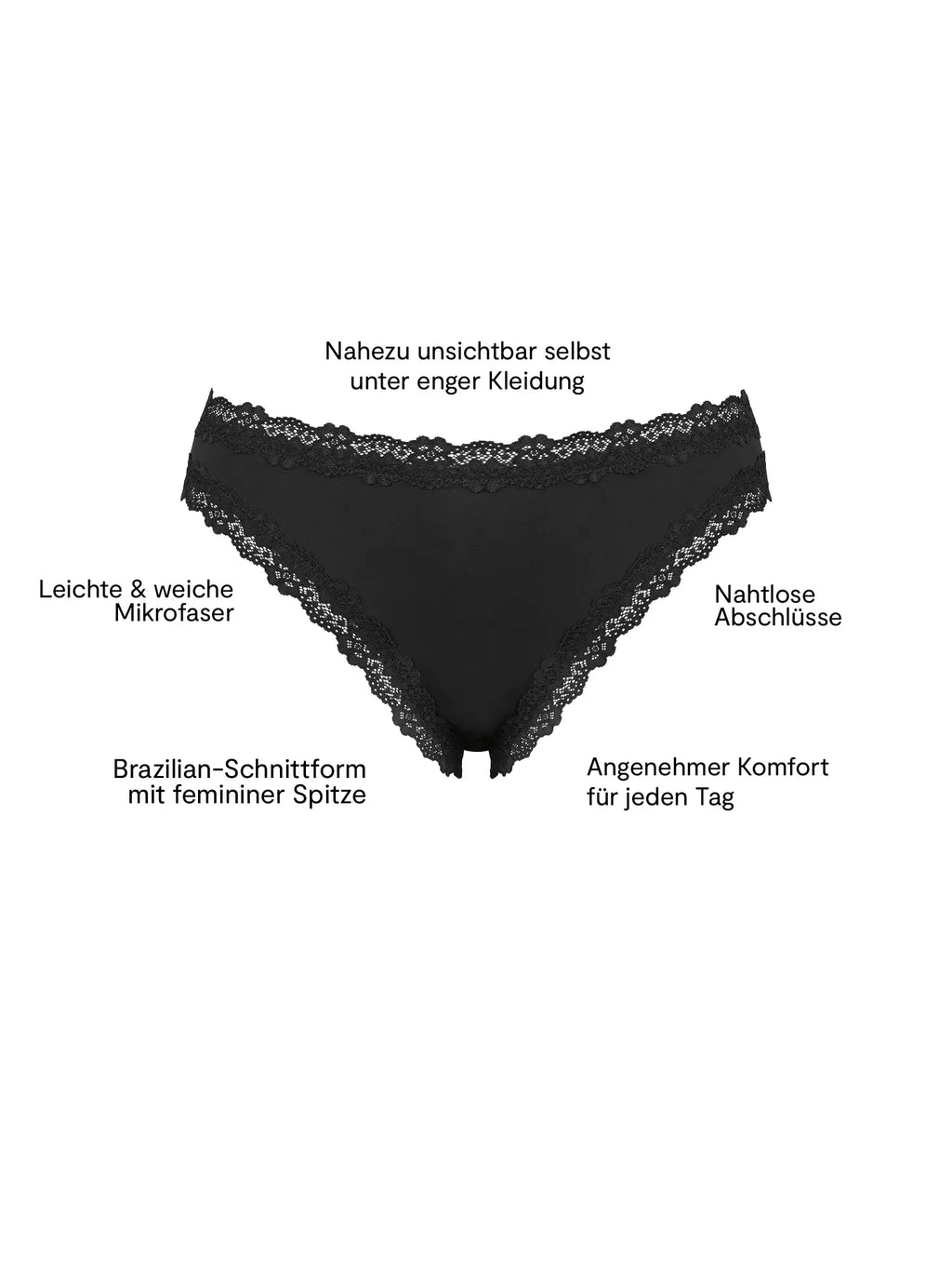 NUR DIE Damen Brasilslip Invisible Seamless Lace 2-Pack