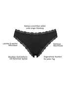 NUR DIE Damen Brasilslip Invisible Seamless Lace 2-Pack