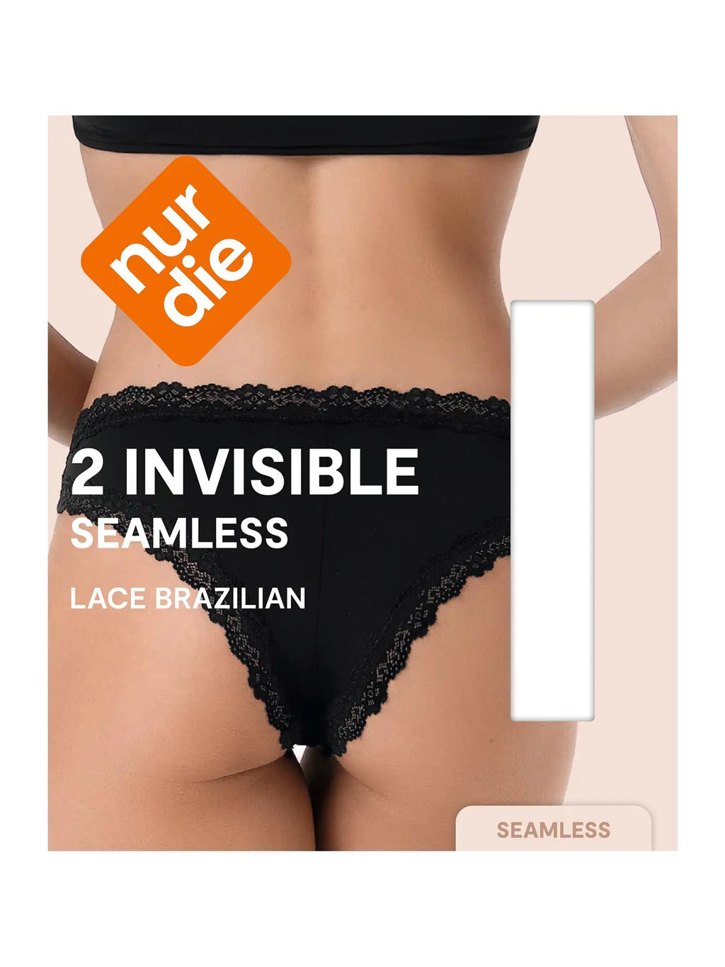 NUR DIE Damen Brasilslip Invisible Seamless Lace 2-Pack