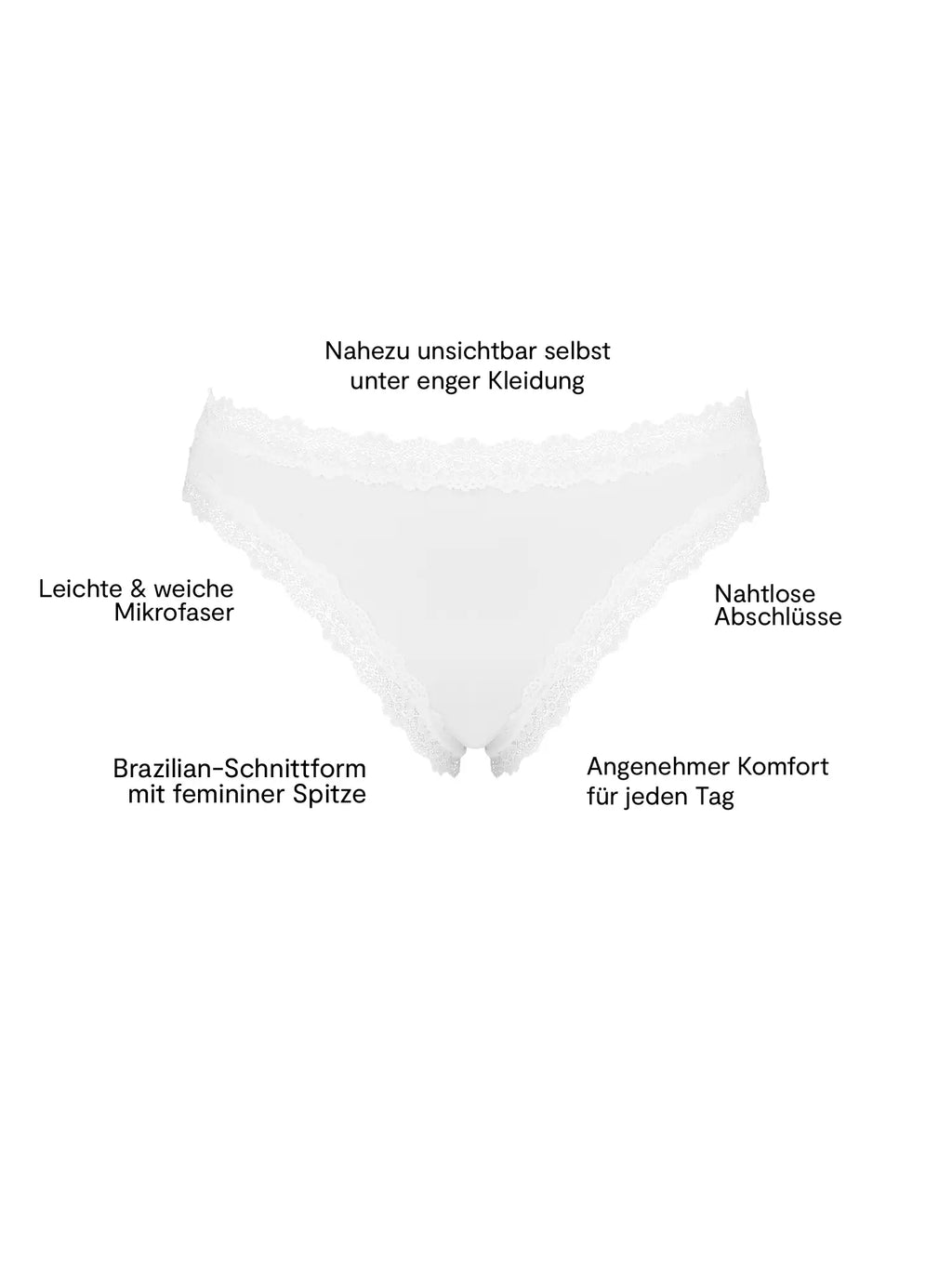 NUR DIE Damen Brasilslip Invisible Seamless Lace 2-Pack