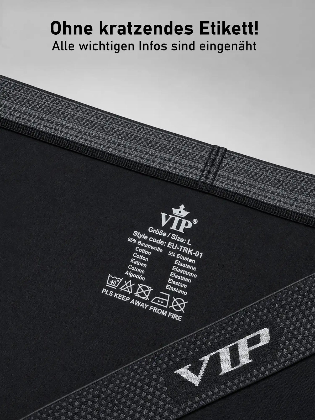 VIP Herren Trunks Premium Jersey Stretch 4er Pack