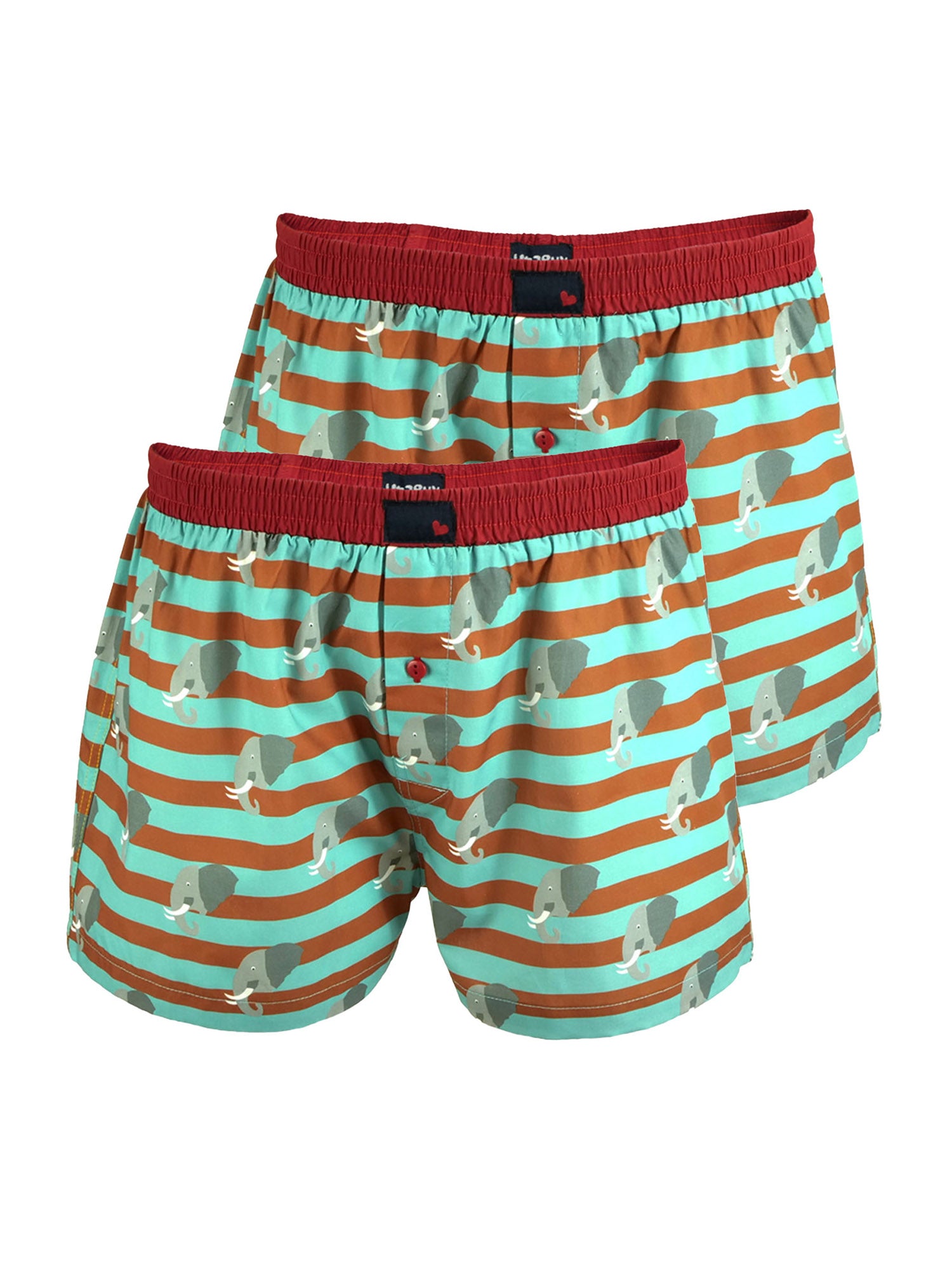 UnaBux Herren Boxershorts Carre Bleu 2er Pack