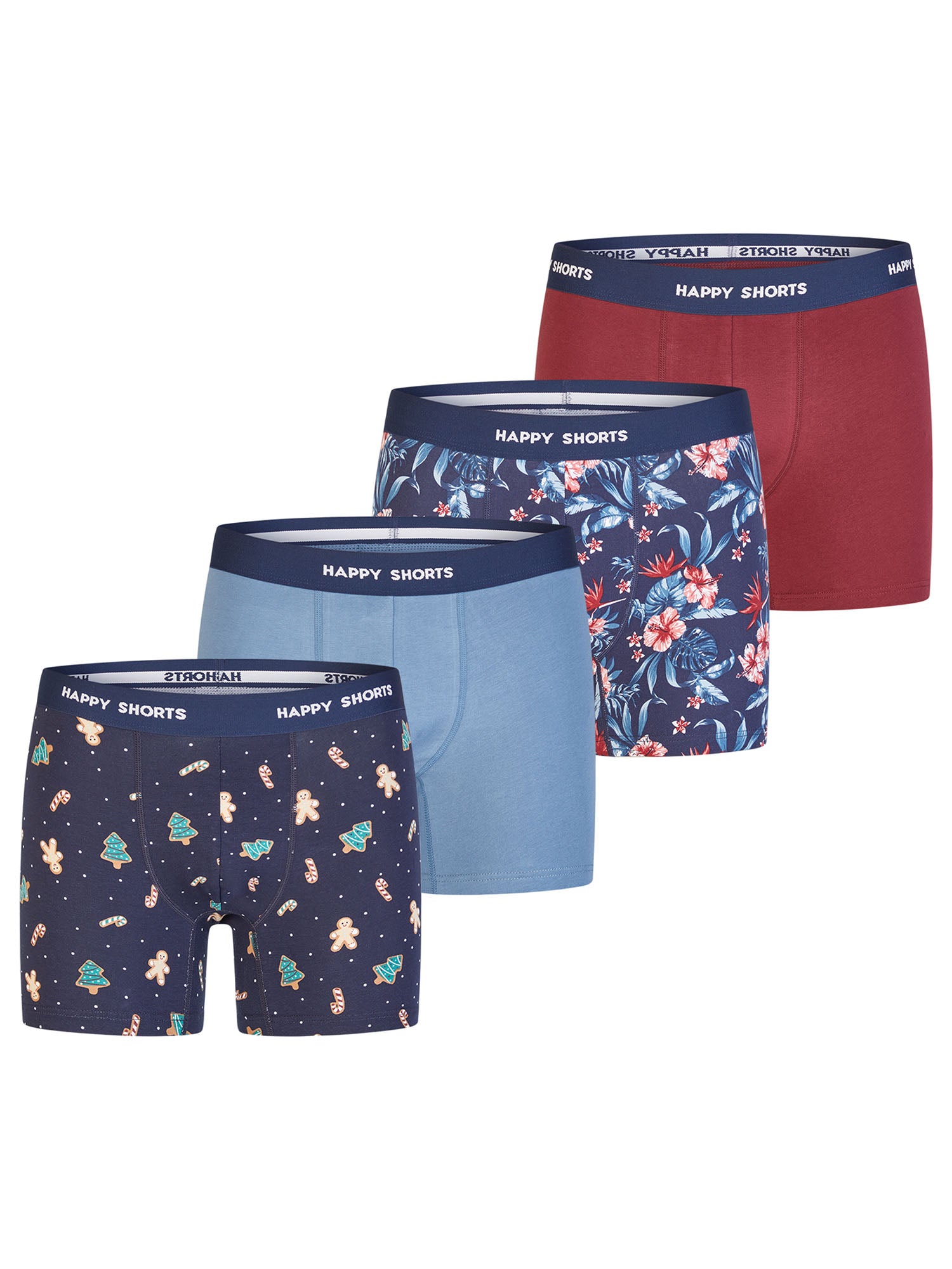 Happy Shorts Herren Boxershorts Christmas 4er Pack